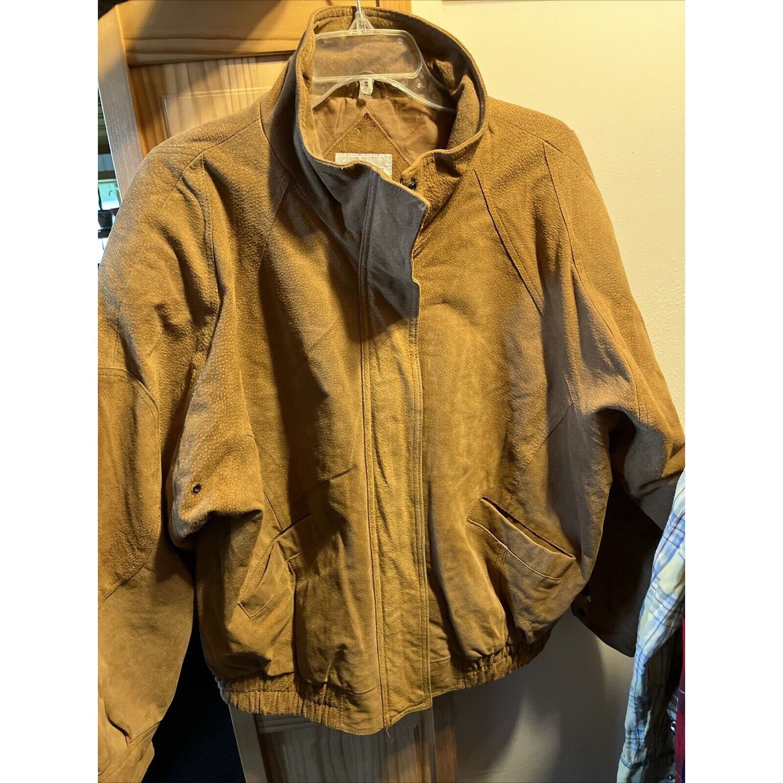 Other Casual Club VTG Mens Large Brown Suede Leather LS Zip Jacket Size US L / EU 52-54 / 3 - 12 Thumbnail