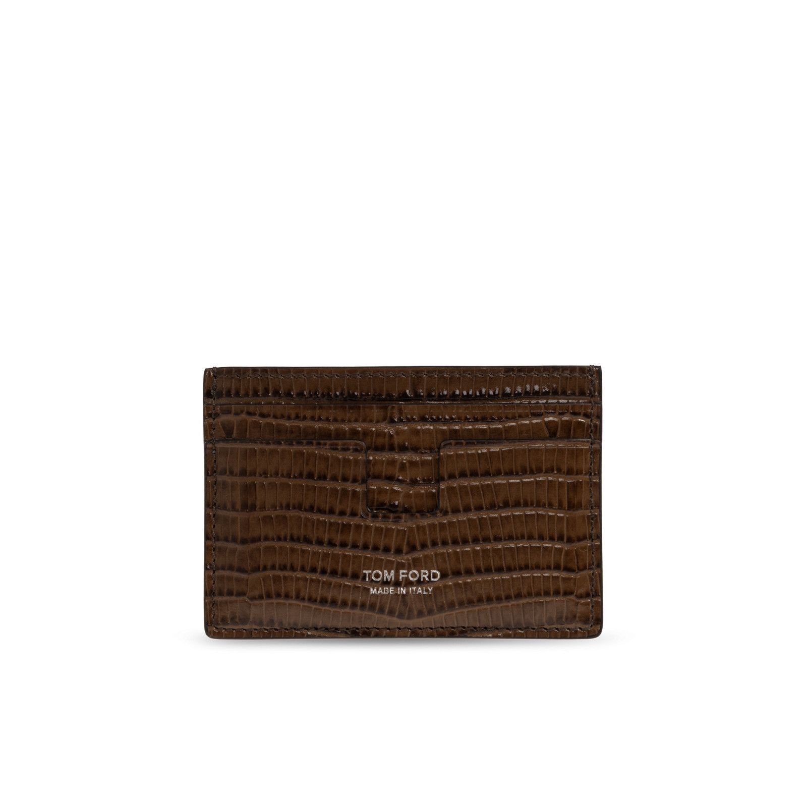 Tom Ford Brown Leather Card Holder, Men's