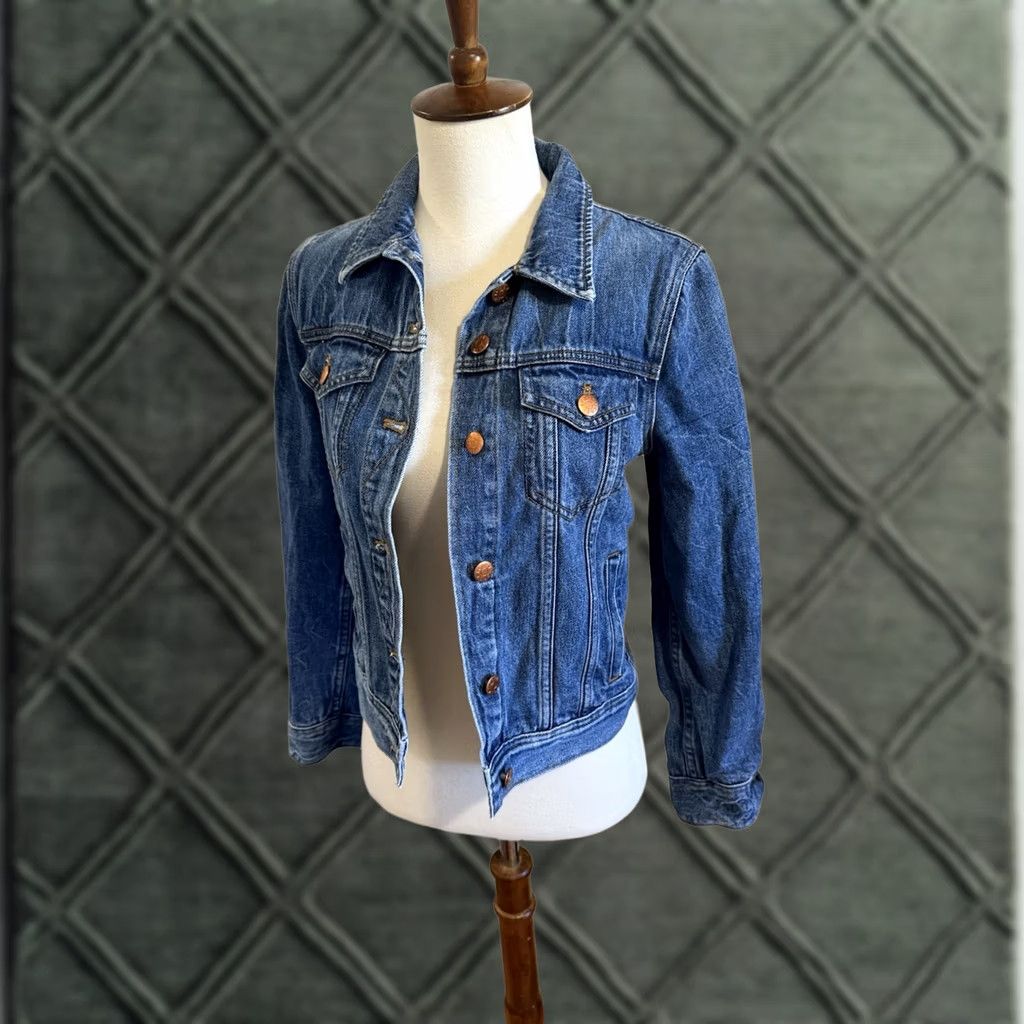 J.Crew VINTAGE J.CREW Distressed Jean Jacket XS Women Medium Wash NWOT Size 26" / US 2 / IT 38 - 1 Thumbnail