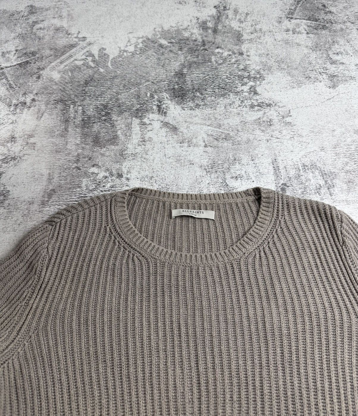 Allsaints AllSaints Ria Jumper Large Knited Beige Cotton Sweatshirt Sweater Pullover Size US L / EU 52-54 / 3 - 8 Thumbnail