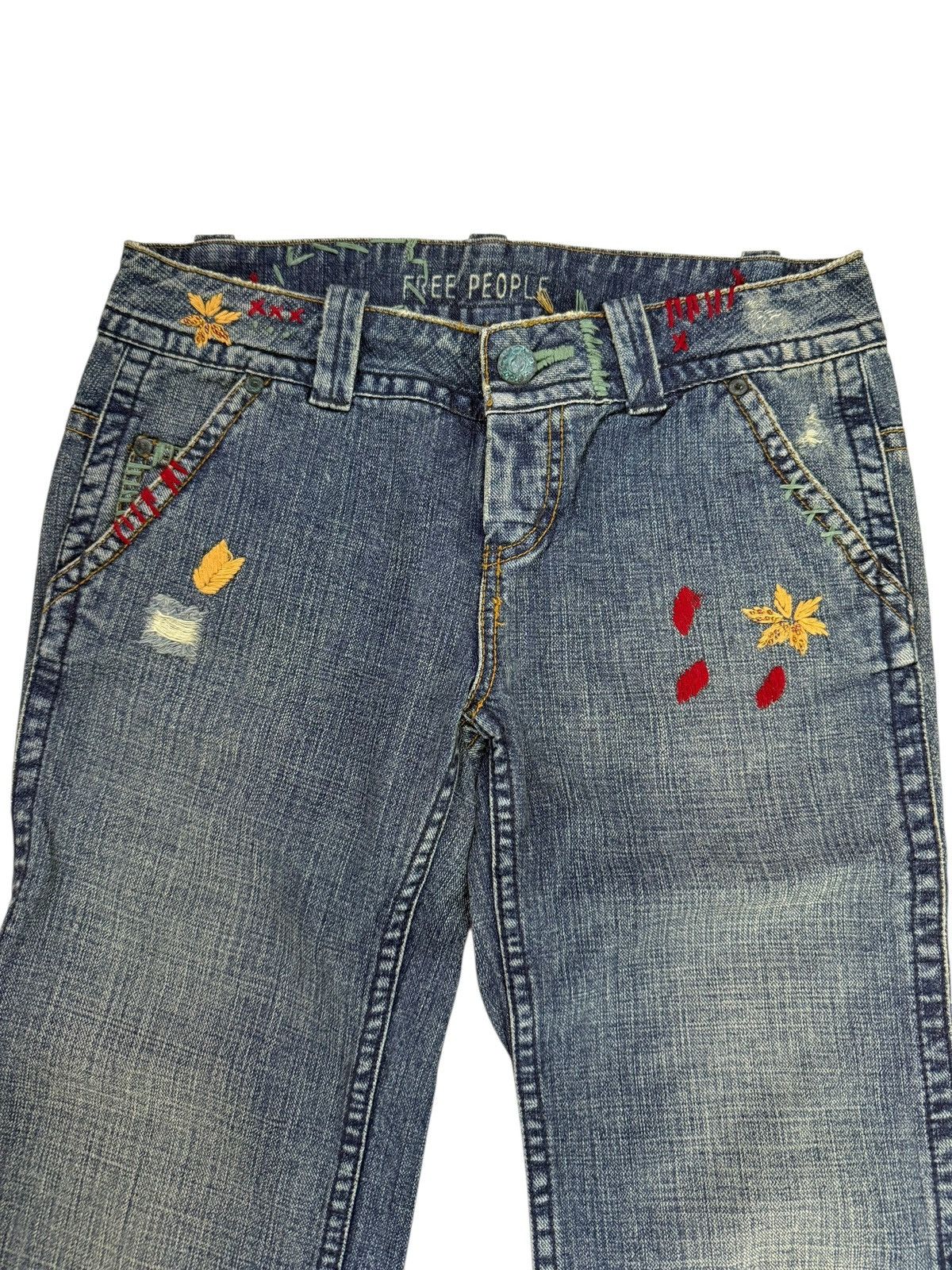 Japanese Brand Flared Jeans Free People Distressed Bootcut Denim Size US 30 / EU 46 - 3 Thumbnail