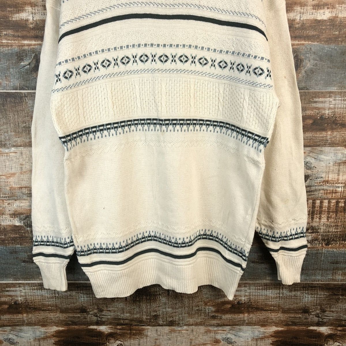 Homespun Knitwear DL Guy vintage japan stripe White sweatshirt Knitwear #C752 Size US M / EU 48-50 / 2 - 3 Thumbnail
