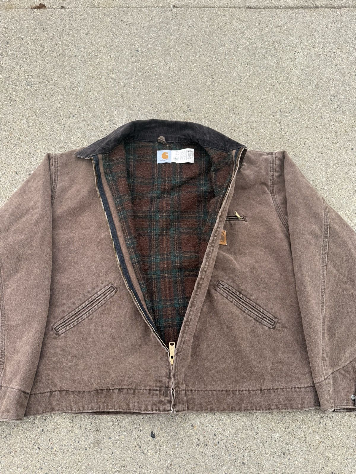 Carhartt VTG J43CHT Brown Blanket XL Lined Carhartt Detroit Jacket Size US XL / EU 56 / 4 - 3 Thumbnail
