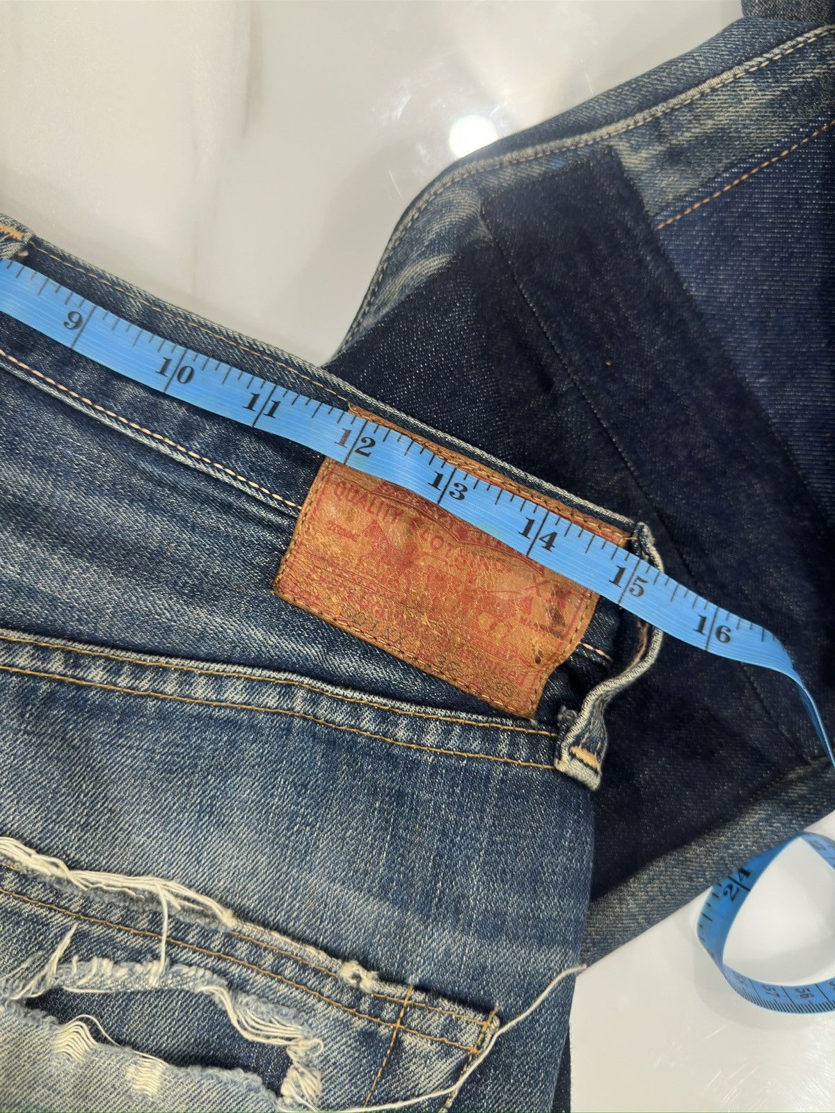 Levi's × Levi's Vintage Clothing Vintage Levis Redline Selvedge Custom Repaired Sashiko Boro Size US 30 / EU 46 - 19 Thumbnail