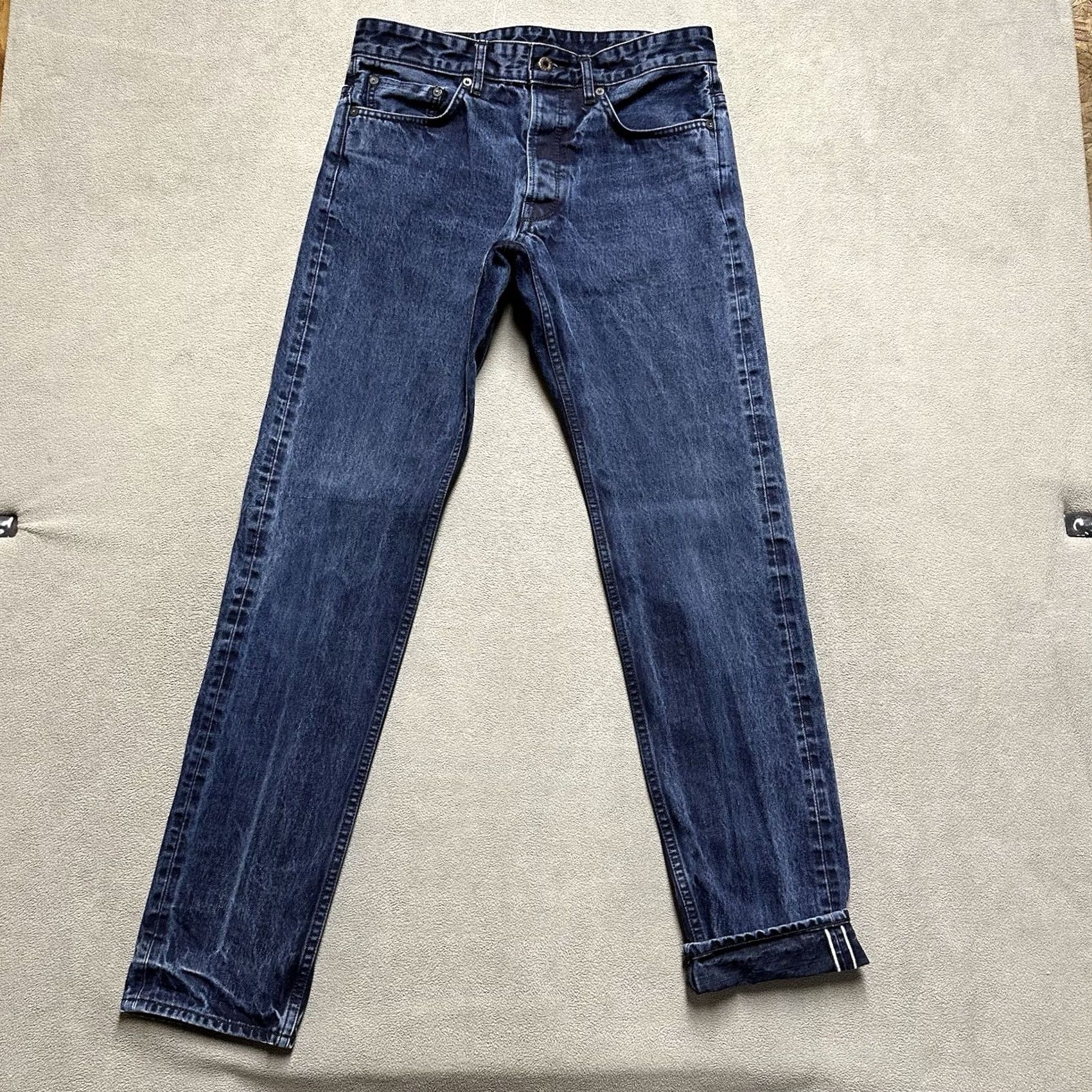 Railcar Fine Goods Railcar Fine Goods Jeans Mens Slim Fit Selvedge Denim Dark Wash Blue 32(32x32) Size US 32 / EU 48 - 2 Thumbnail