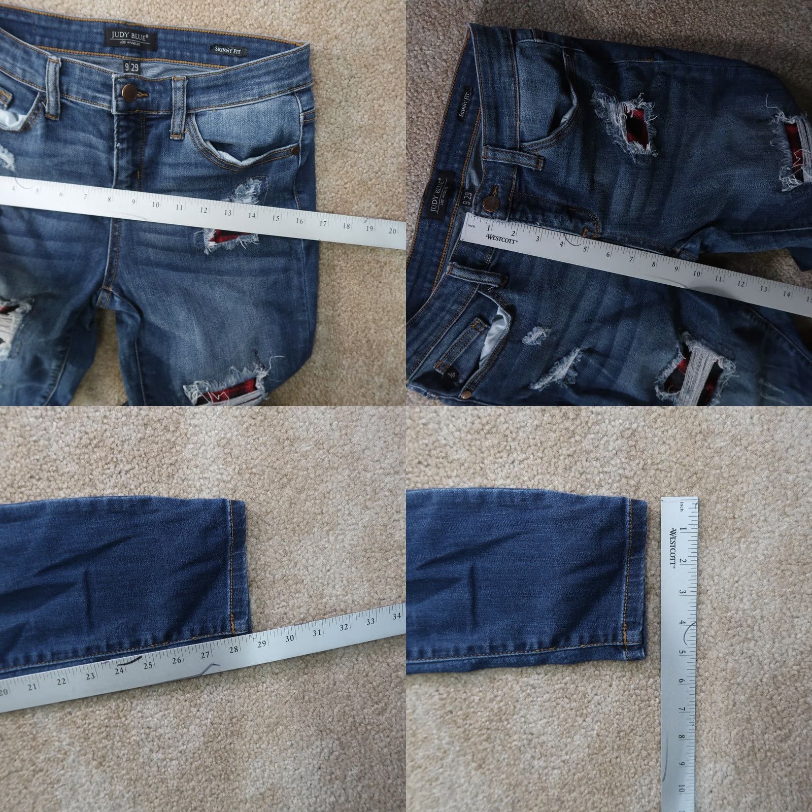Denime Judy Blue Skinny Jeans Women's 9/29 Blue Stretch Denim Mid Rise Jeans Slim 5-Pocket Denim Size 30" / US 8 / IT 44 - 8 Thumbnail
