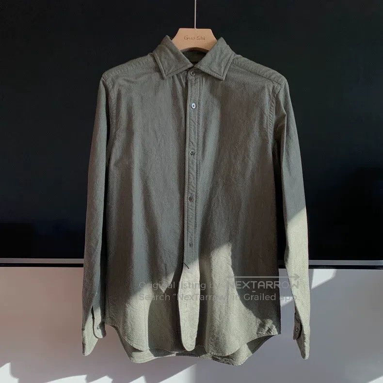 Nigel Cabourn Nigel Cabourn Green Oxford Fabric Shirt Size US M / EU 48-50 / 2 - 1 Thumbnail