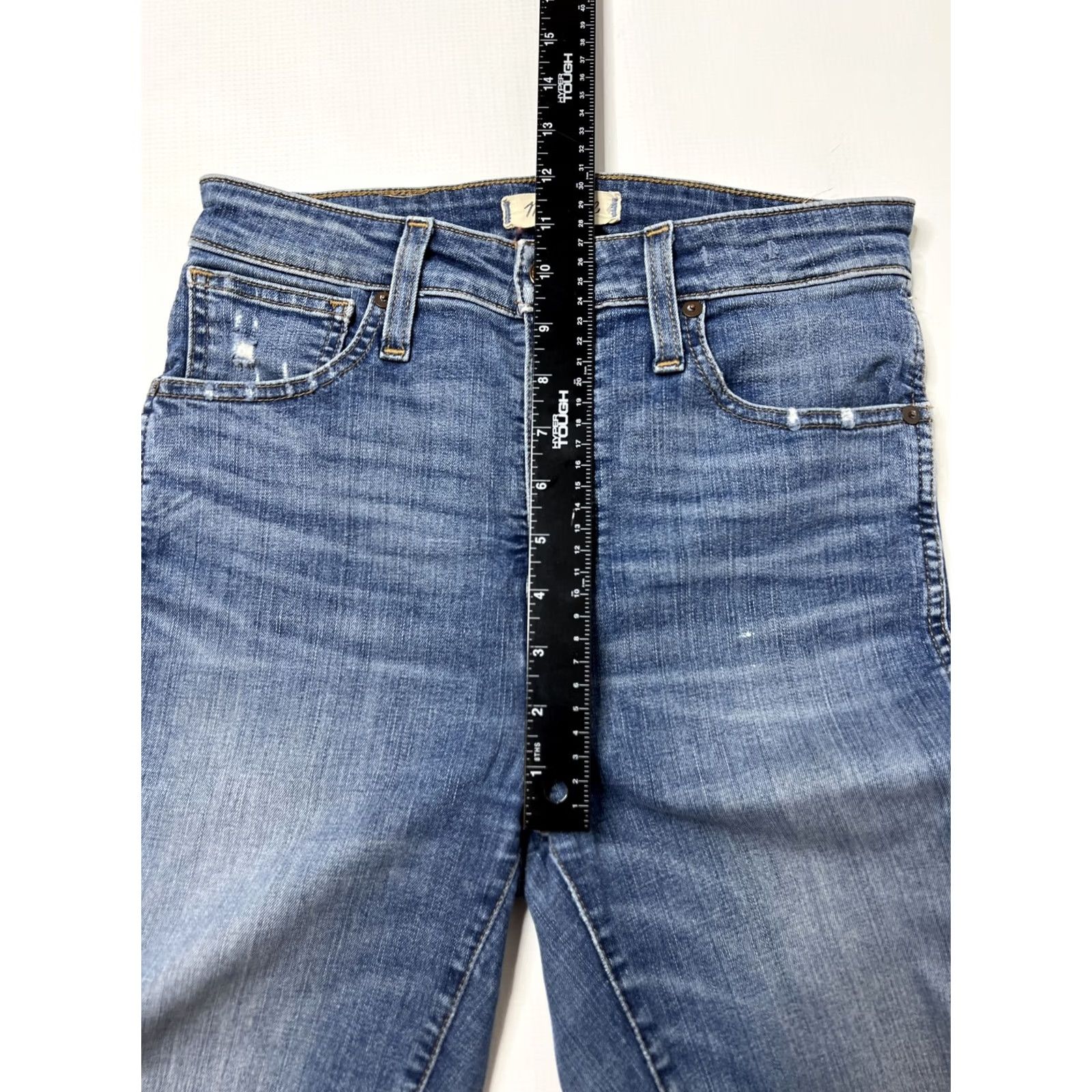 Madewell Madewell Curvy High Rise Skinny Jeans Size 27 Denim Blue Medium Wash 5-Pocket Distressed Belt Loops 25in Inseam Size 27" / US 4 / IT 40 - 4 Thumbnail