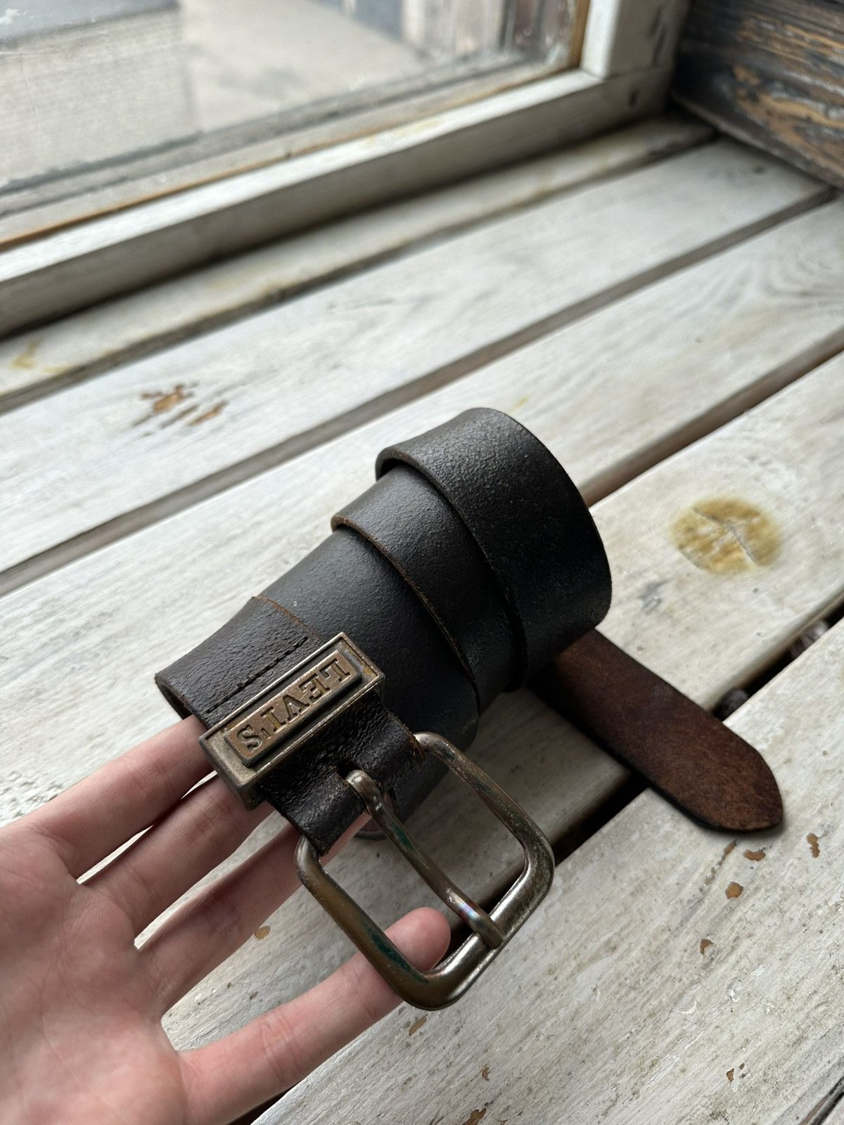 Levi's 🚨90s Levis made in usa 100% leather belt made in italy VNTG Size ONE SIZE - 1 Thumbnail