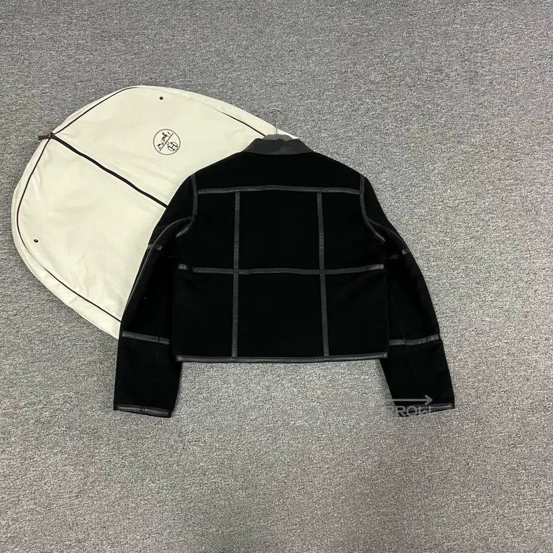 Hermes Hermes Black Cashmere and Leather Jacket Size XS / US 0-2 / IT 36-38 - 2 Thumbnail