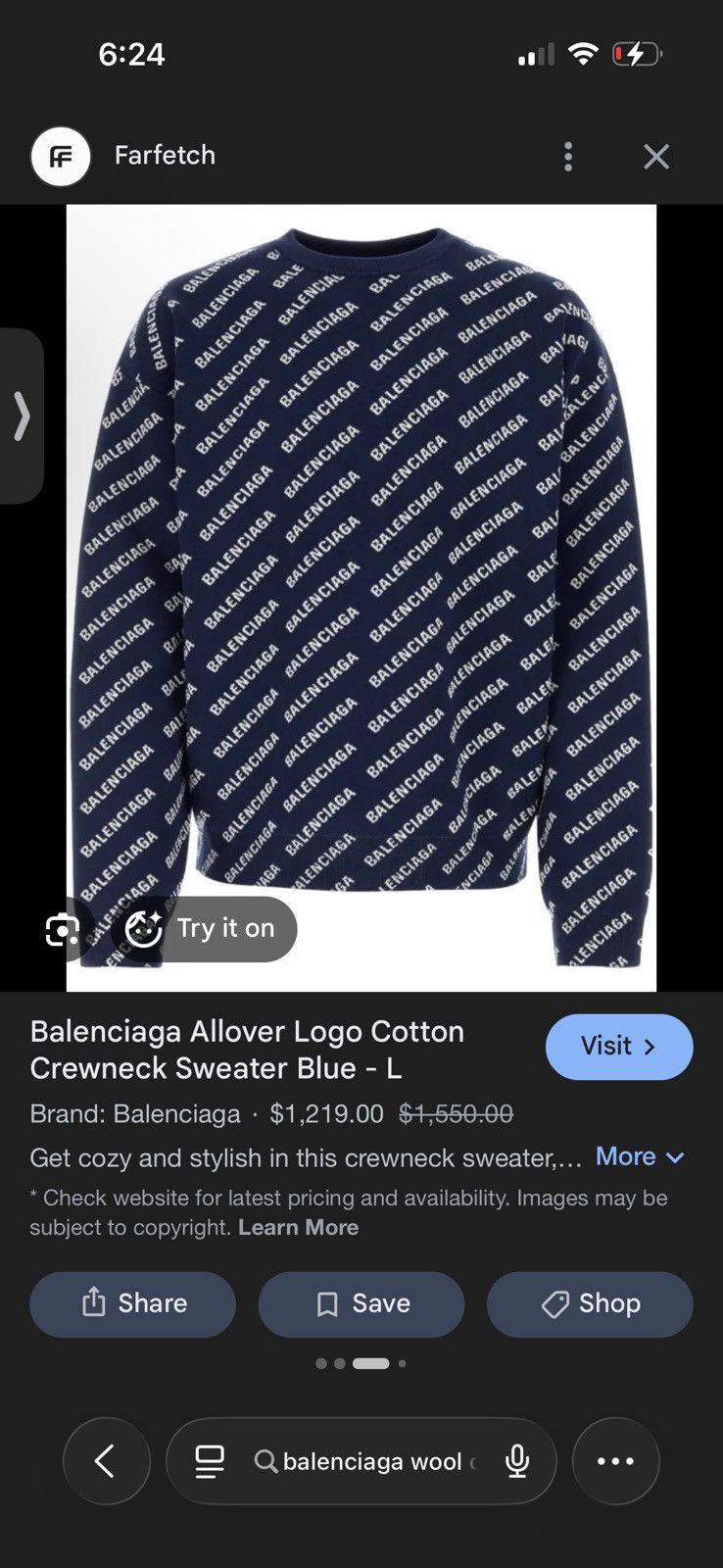 Balenciaga Balenciaga wool crewneck Size US M / EU 48-50 / 2 - 17 Thumbnail
