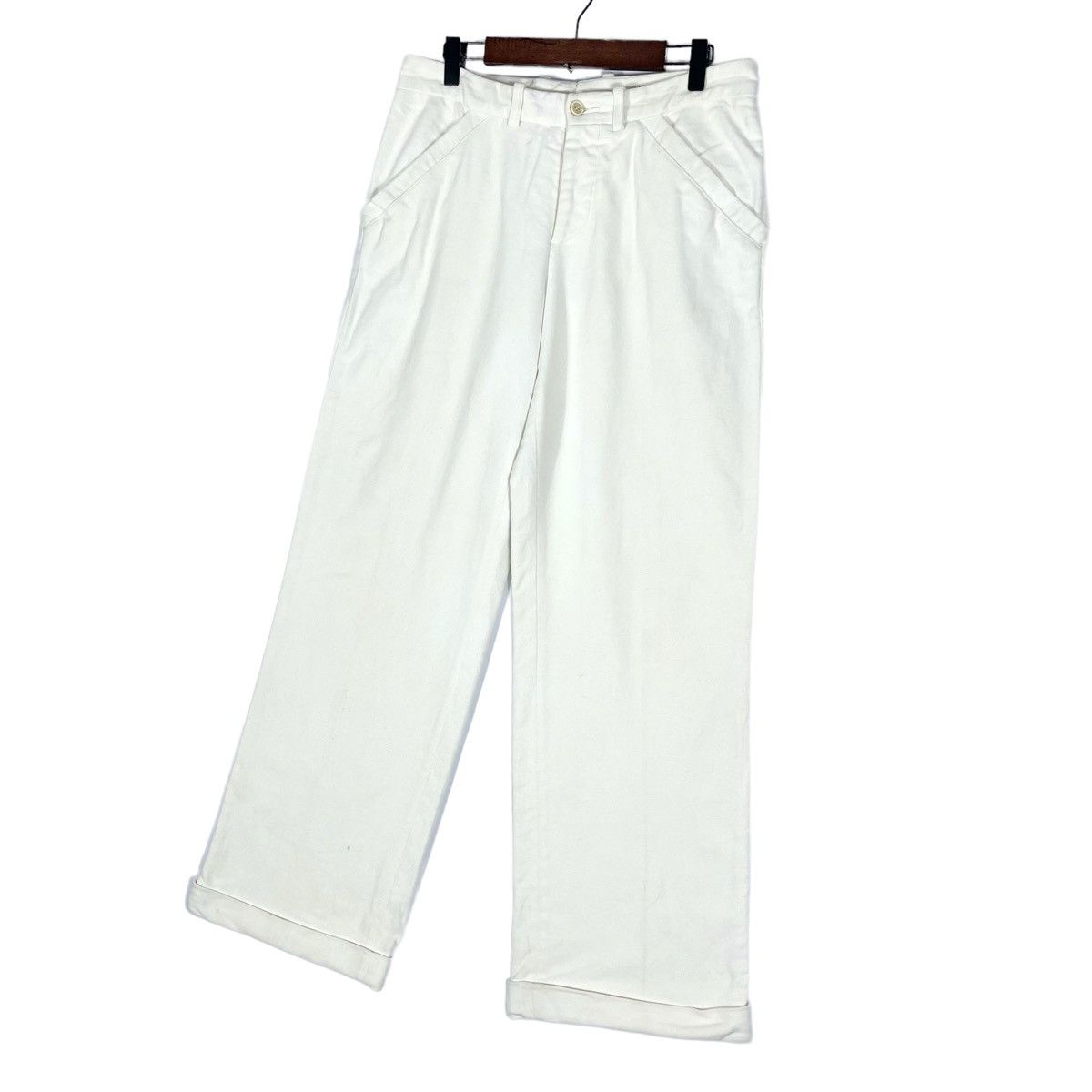 Versace Vintage Versace White Wide Leg Trousers Size 32" / US 10 / IT 46 - 3 Thumbnail