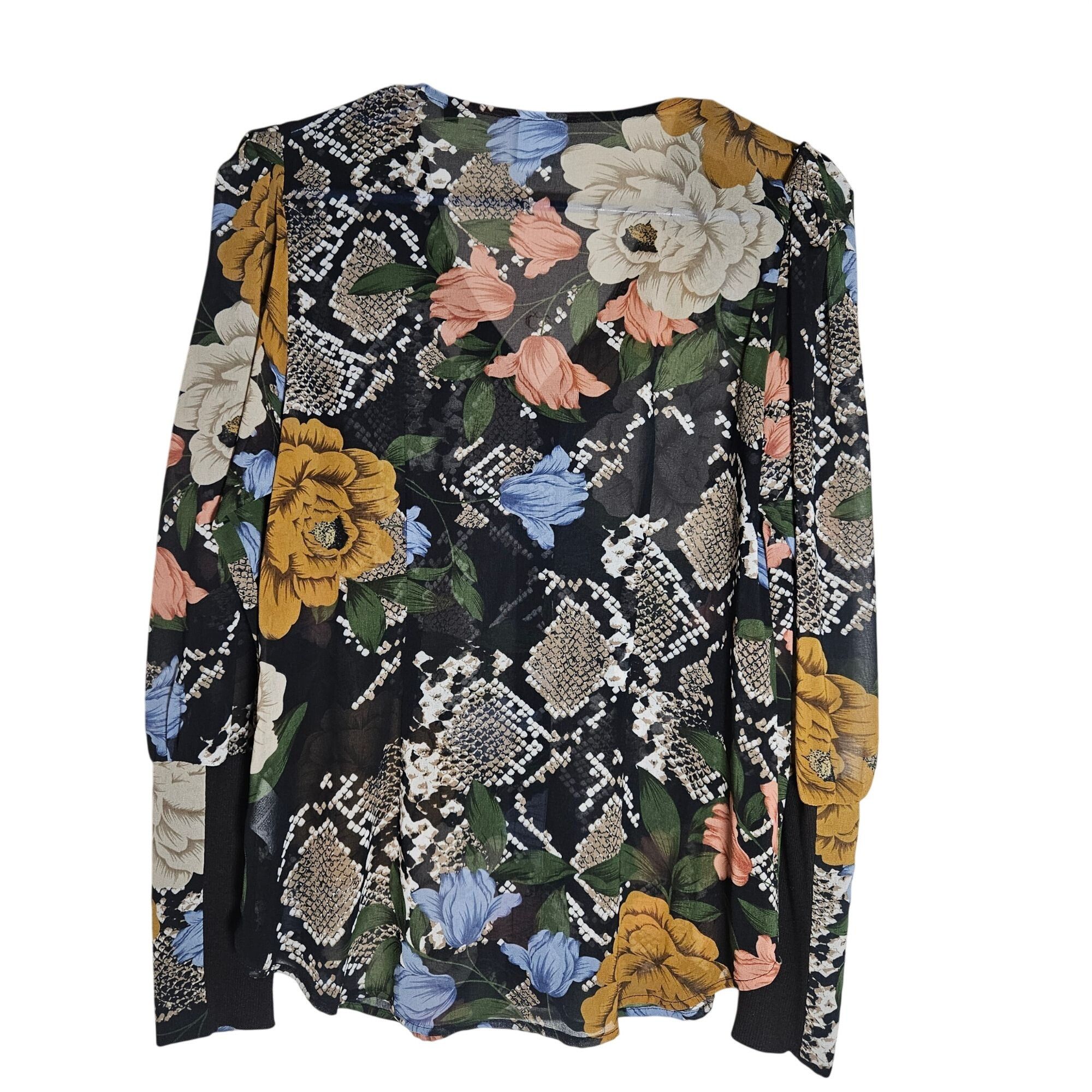 Other Cabi Floral Button-Up Long Sleeve Blouse Office Top Size S / US 4 / IT 40 - 12 Thumbnail