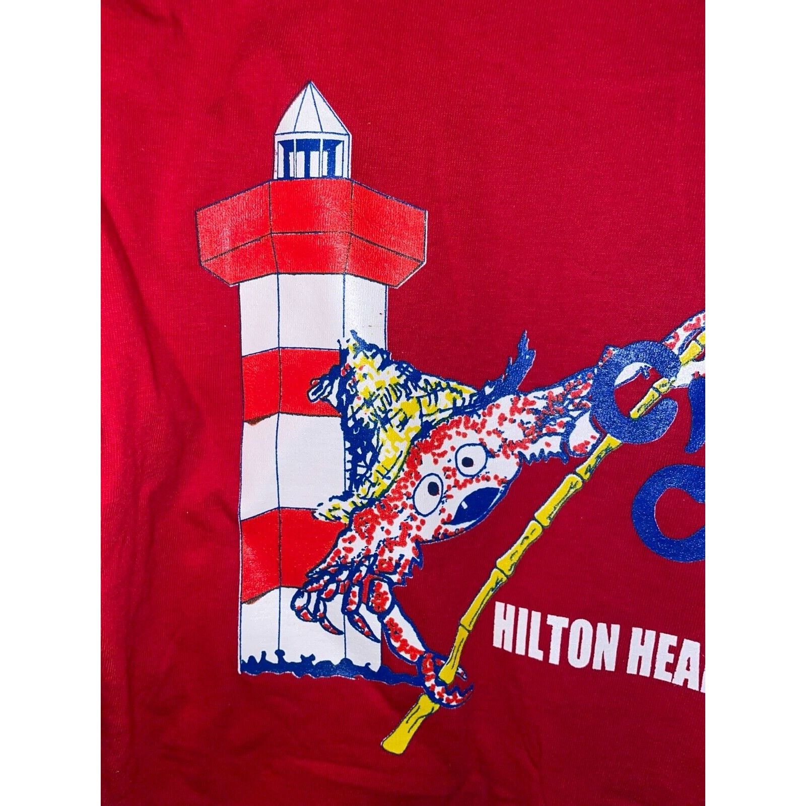 Hanes Vintage Hilton Head Island Shirt The Crazy Crab Tee VTG 90s Size US M / EU 48-50 / 2 - 6 Thumbnail