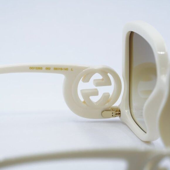 Gucci Gucci GG1326S 002 Sunglasses Ivory Square Frame, Brown Size ONE SIZE - 7 Thumbnail
