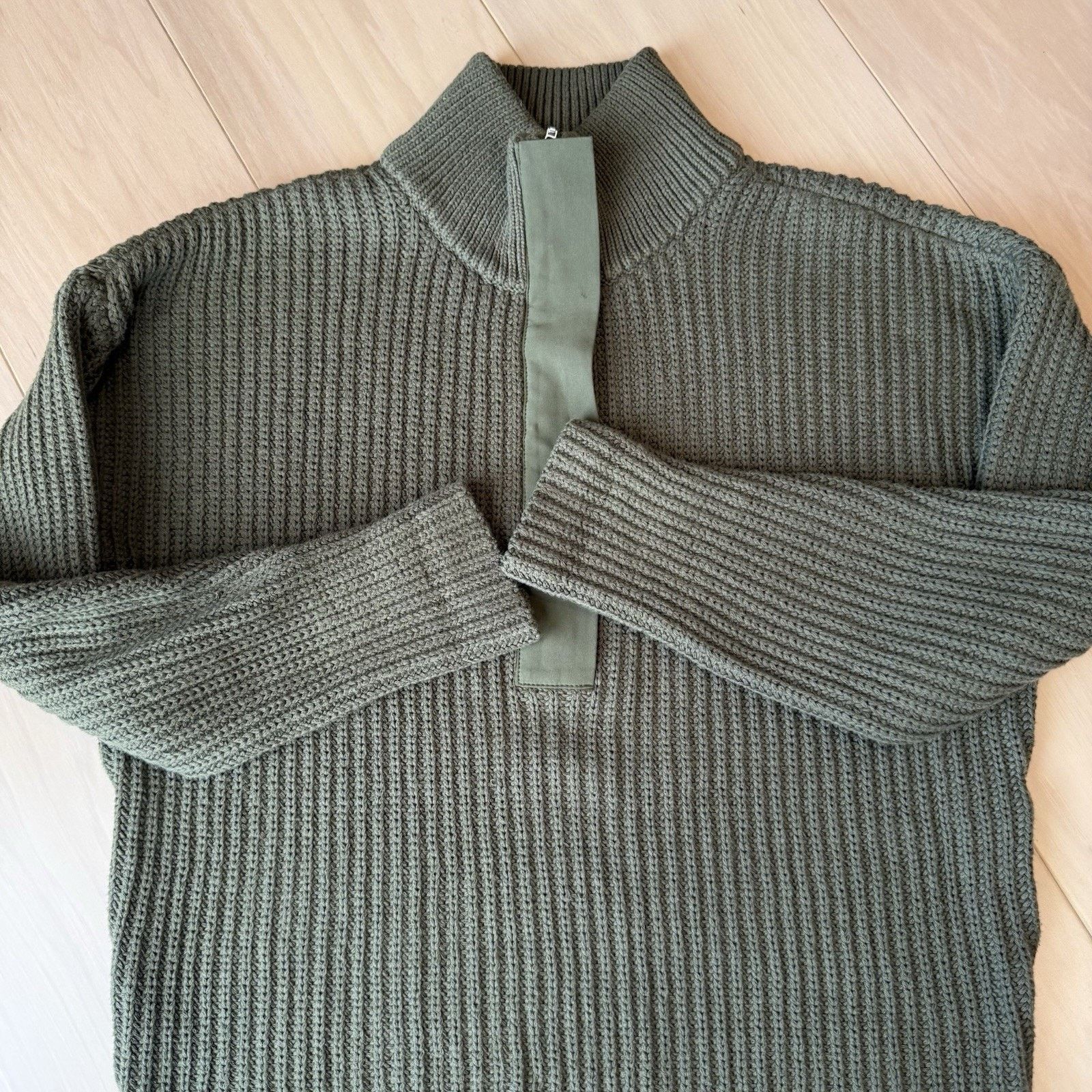 Outerknown Outerknown Sweater Small Green 1/2 Zip Cotton Pullover Size US S / EU 44-46 / 1 - 5 Thumbnail