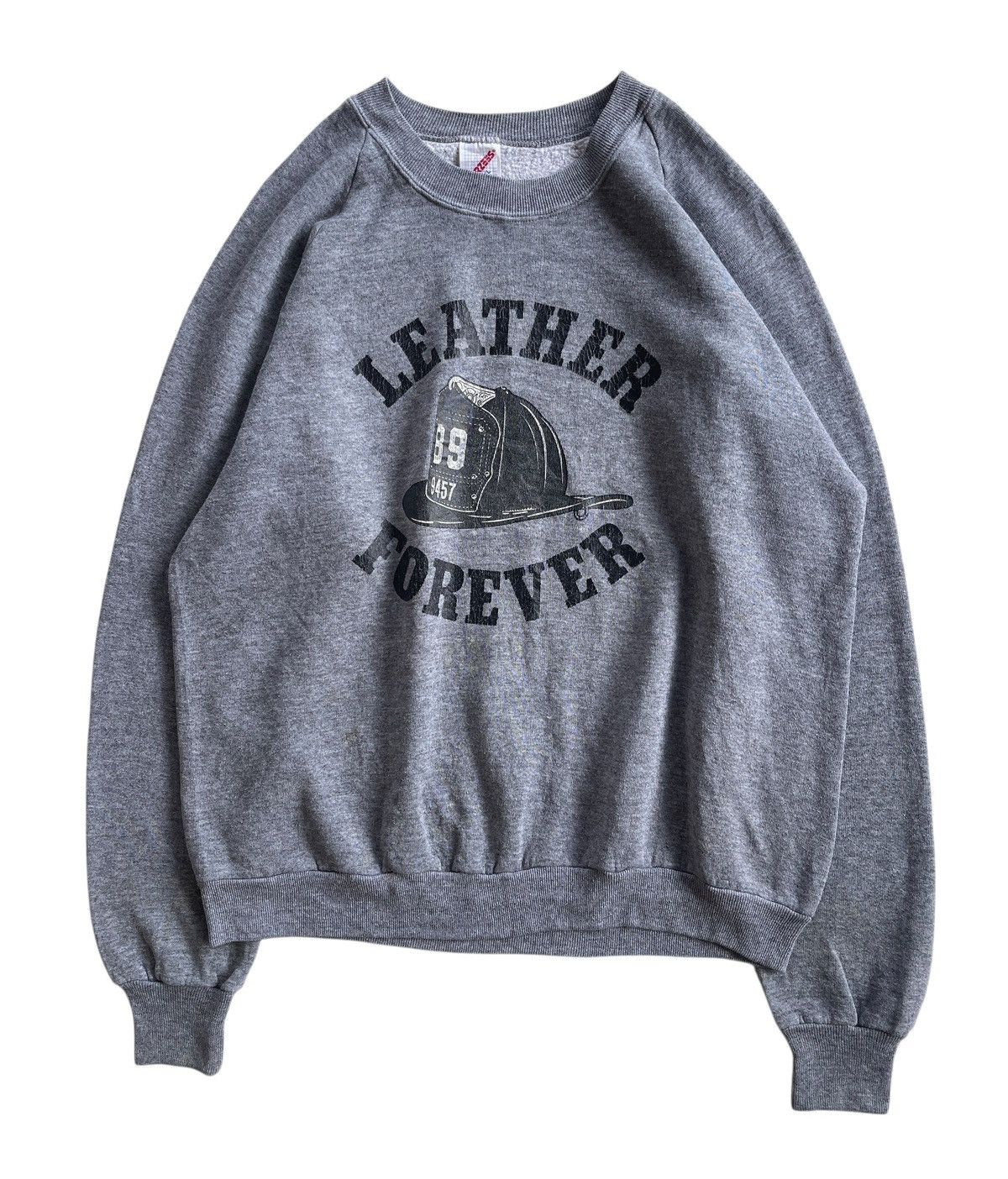 Vintage 80s Jerzees Crewneck Leather Forever Sweatshirt Size US XL / EU 56 / 4 - 1 Thumbnail