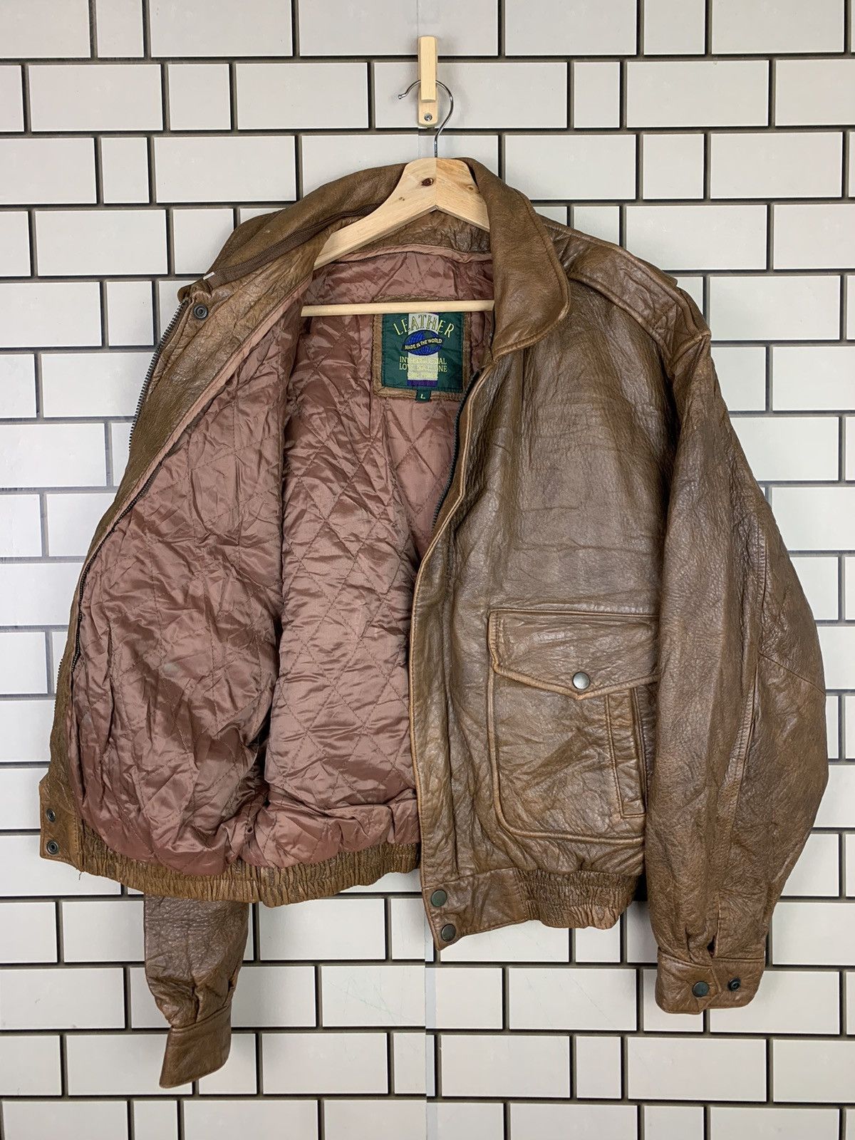 14th Addiction Vintage Japanese Brand Leather Bomber Jacket Size US L / EU 52-54 / 3 - 3 Thumbnail