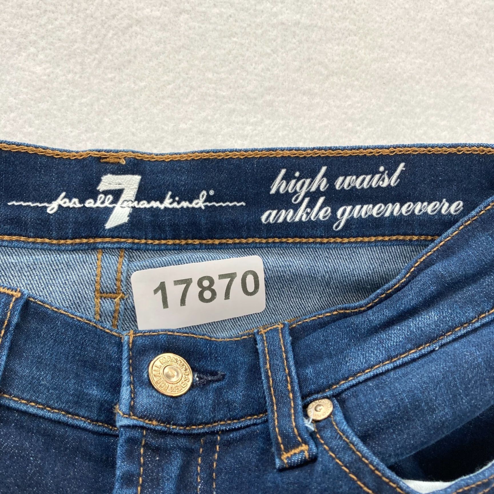 7 For All Mankind 7 For All Mankind Gwenevere Jeans Women's 27 Skinny Dark Wash Blue Stretch Denim Size 27" / US 4 / IT 40 - 4 Thumbnail