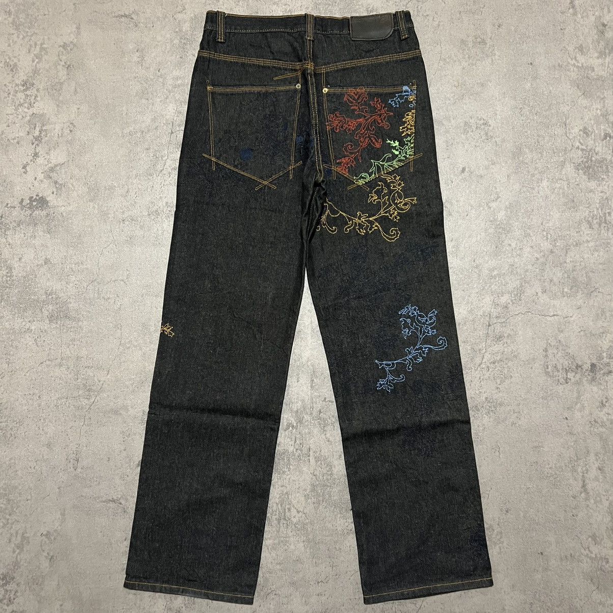 Rocawear Rocawear Wrap Around Embroidery Raw Denim Jeans Size US 32 / EU 48 - 6 Thumbnail