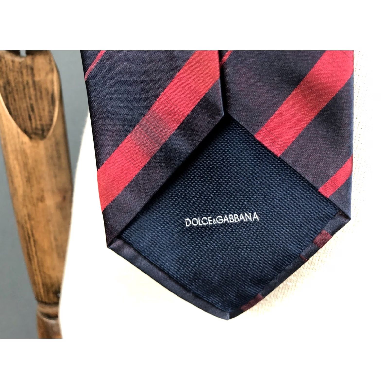 Dolce & Gabbana Dolce&Gabbana Tie Dark Blue Silk Striped Necktie Men's Silk Tie Classic Pattern Adjustable Clip Width Classic Vintage: No Size ONE SIZE - 4 Thumbnail