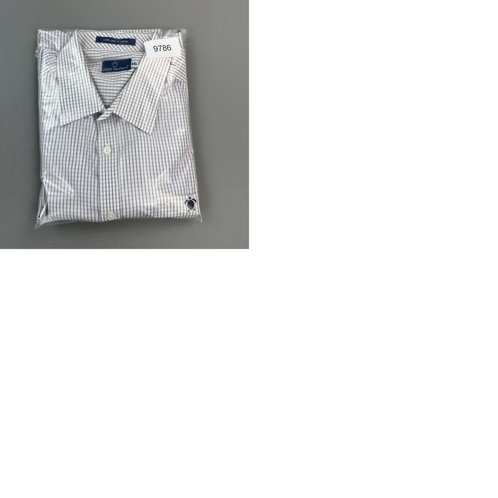 Vintage Simply Southern Shirt Mens 2XL White Check Long Sleeve Stretch Turtle Logo Preppy Size US XXL / EU 58 / 5 - 10 Thumbnail