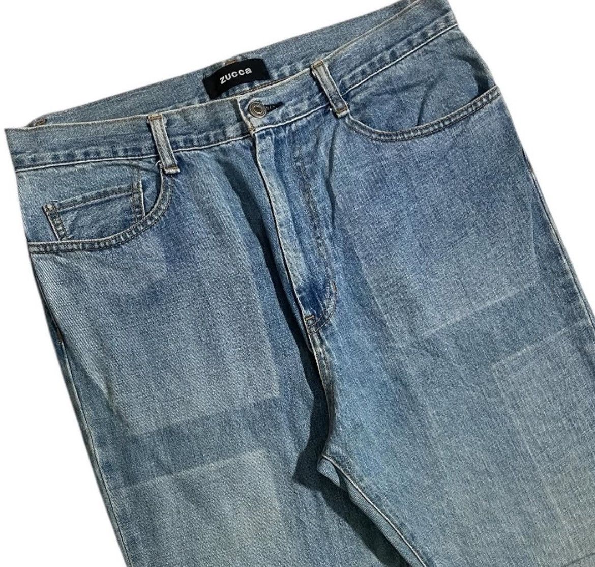 CABANE de ZUCCa 2000s Zucca Issey Miyake Indigo Dye Wash Jeans y2k style Size US 33 - 2 Thumbnail