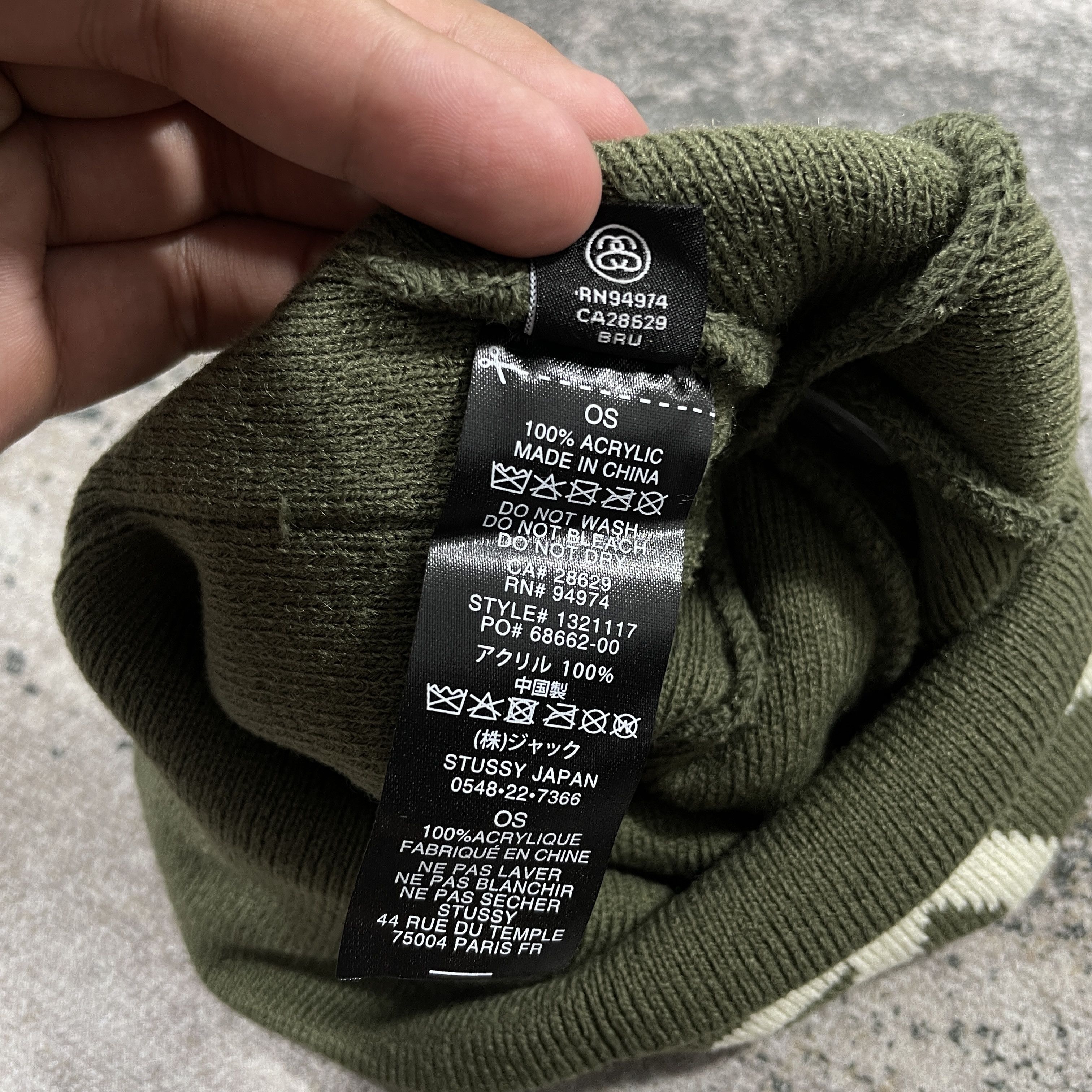 Stussy Stussy Big SS Link Skullcap Beanie - Olive Size ONE SIZE - 5 Thumbnail