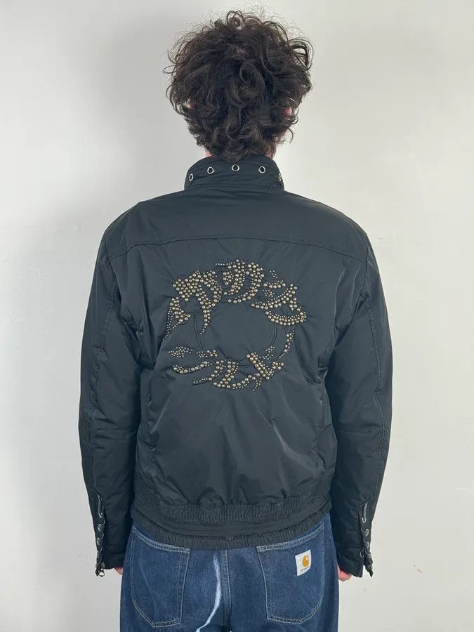 Marithe + Francois Girbaud 2000s Marithé + François Girbaud Black Nylon Studded Skull Puffer Jacket Size US L / EU 52-54 / 3 - 2 Thumbnail