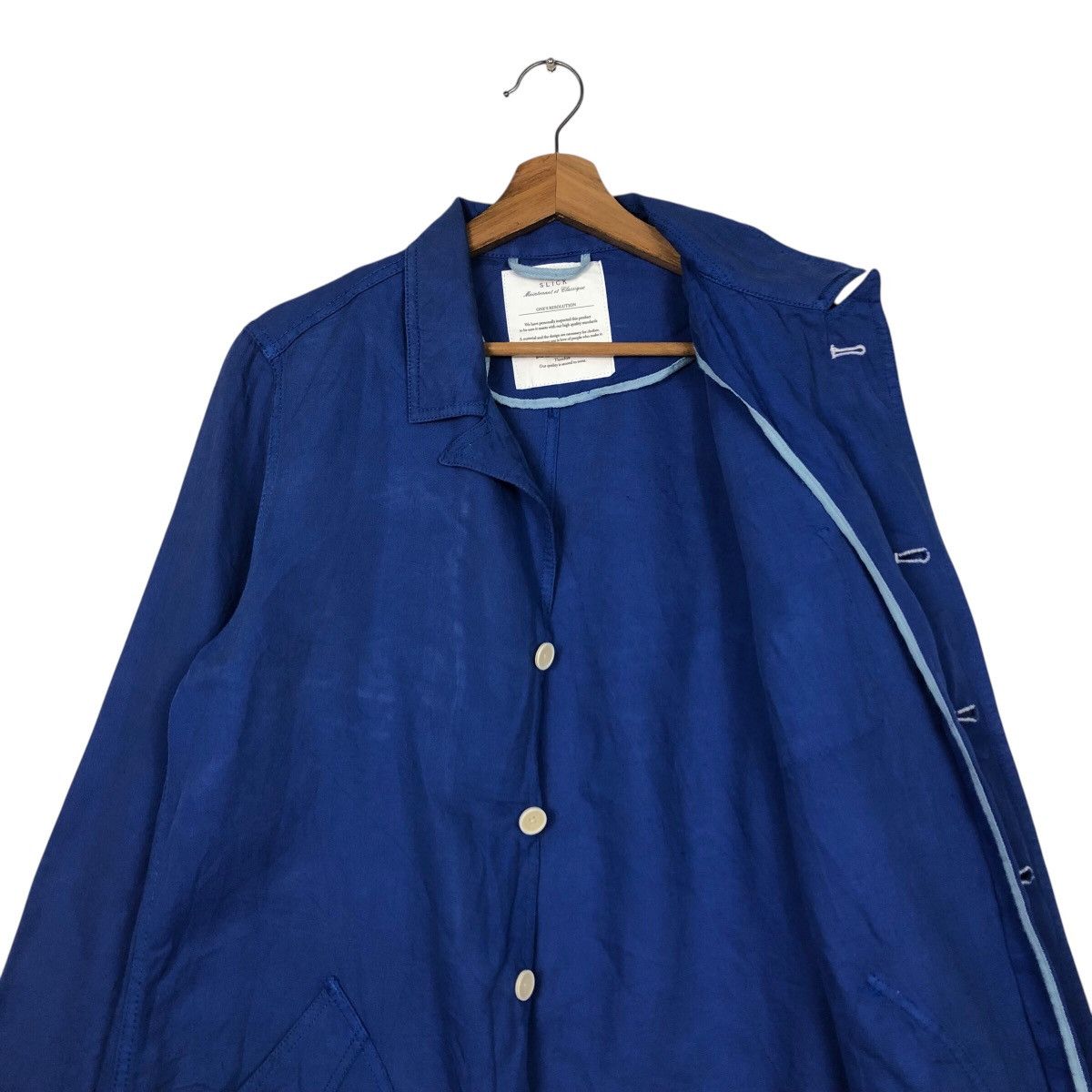 Japanese Brand 📌Rich Blue Vintage Chore Jacket Slick Issey Miyake Size US M / EU 48-50 / 2 - 13 Thumbnail