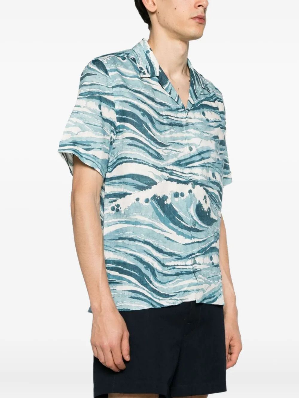 Other Blue Wave Print Hawaiian Shirt Size US L / EU 52-54 / 3 - 4 Thumbnail