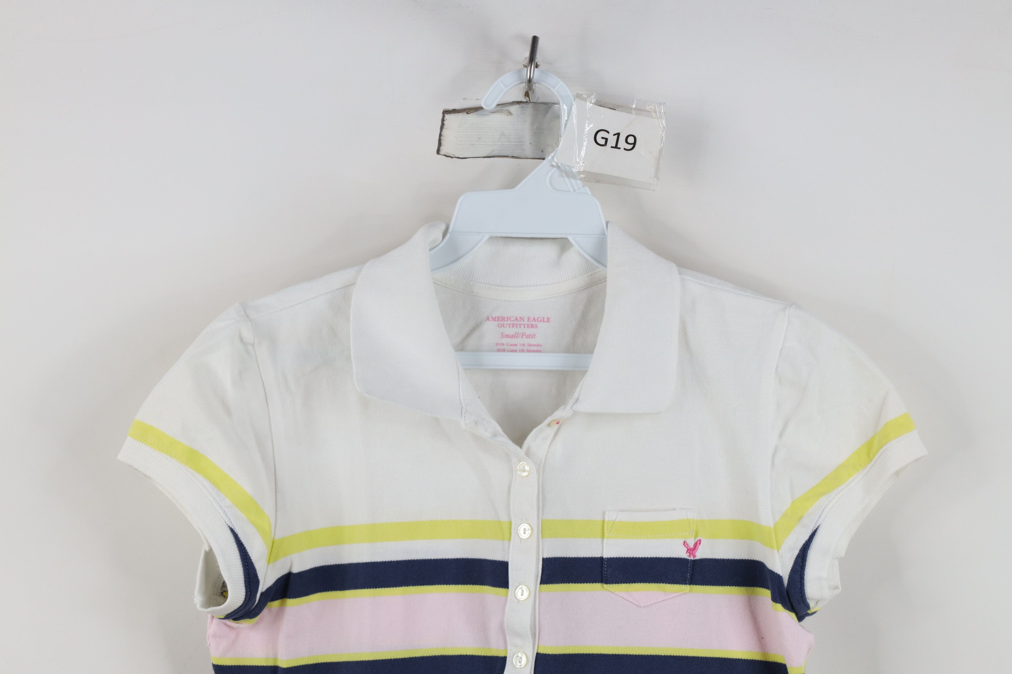 American Eagle Outfitters Vintage Y2K American Eagle Outfitters Striped Polo Shirt Size S / US 4 / IT 40 - 2 Thumbnail