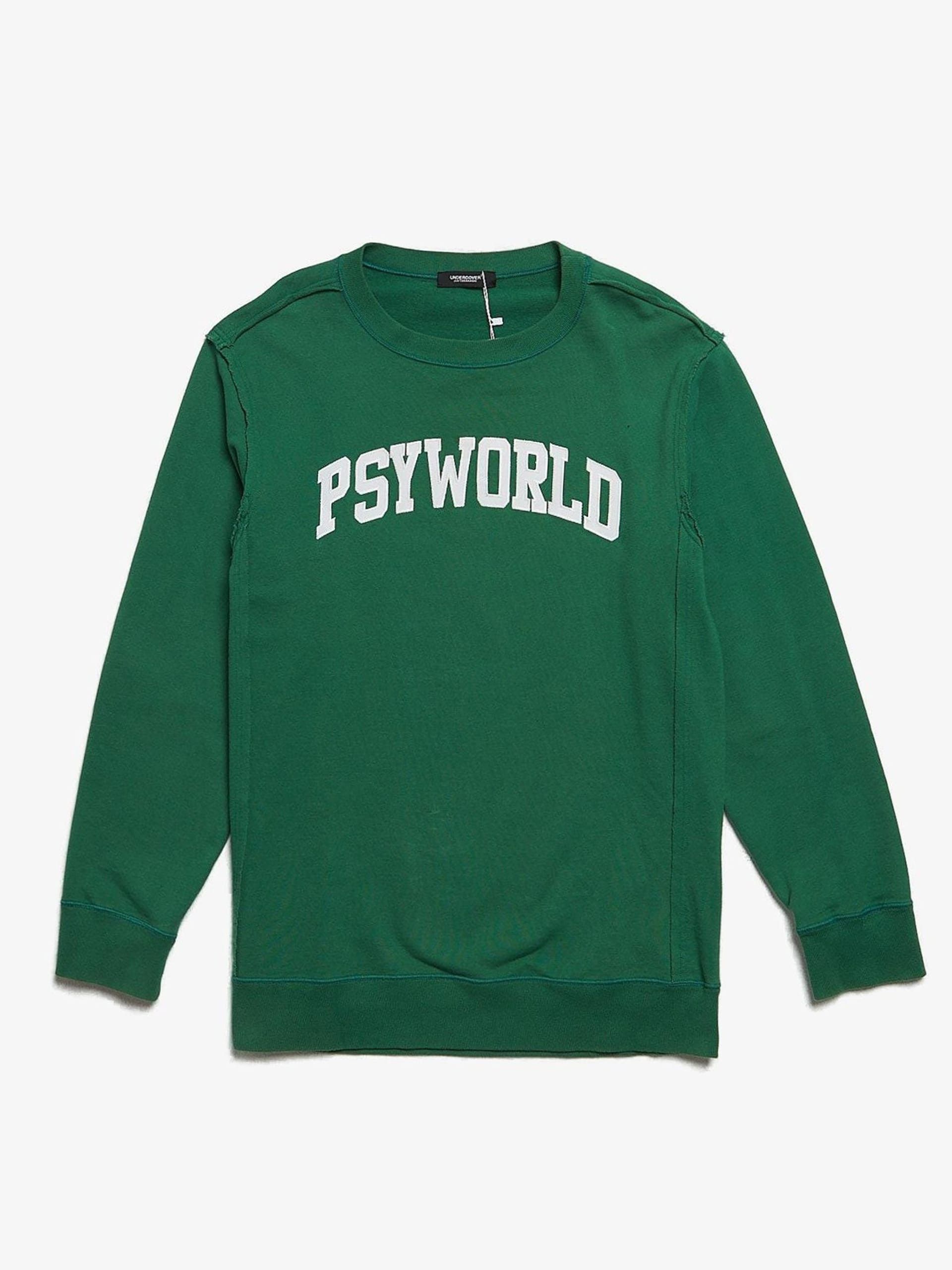 image of Undercover Green Psyworld Embroidered Cotton Sweatshirt, Men's (Size Medium)