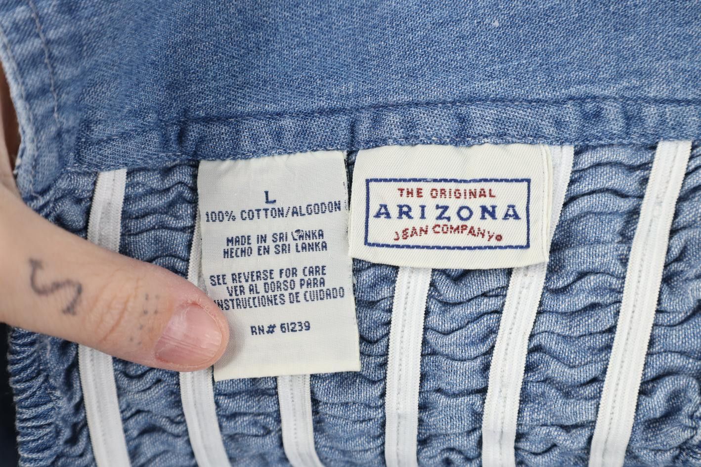 Vintage Vintage 90s Y2K Babydoll Front Zip Denim Jean Bra Shirt Blue Size L / US 10 / IT 46 - 8 Thumbnail