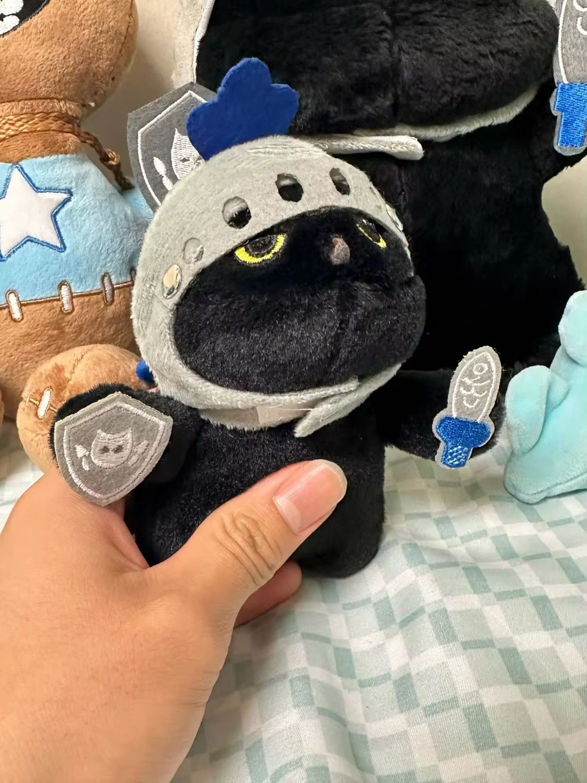 Toy Machine Kawaii Stuffed Detachable Shield Knight Cat Plush Toys Doll Size ONE SIZE - 5 Thumbnail