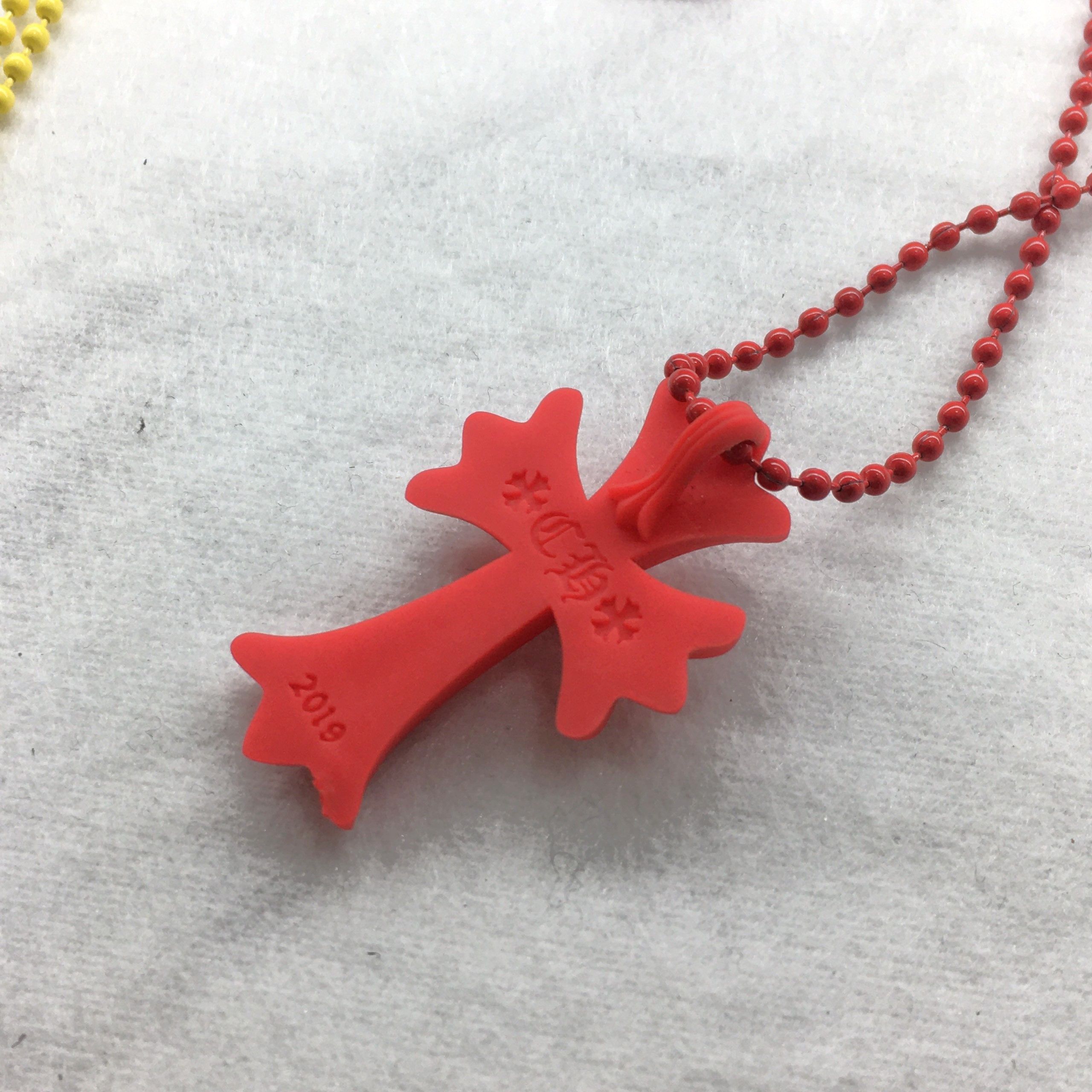 Chrome Hearts Silicrome Cross Necklace Red - Miscellaneous