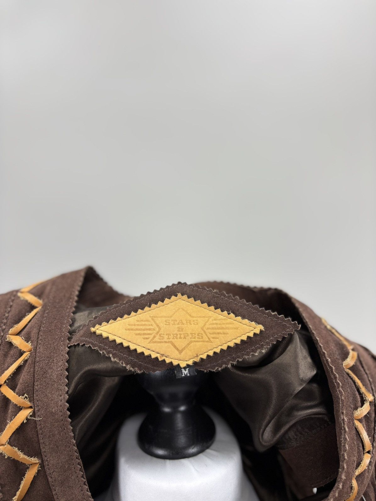 Genuine Leather × Leather Womens leather vest western Stars Stripes Size M Color Brown Size M / US 6-8 / IT 42-44 - 8 Thumbnail