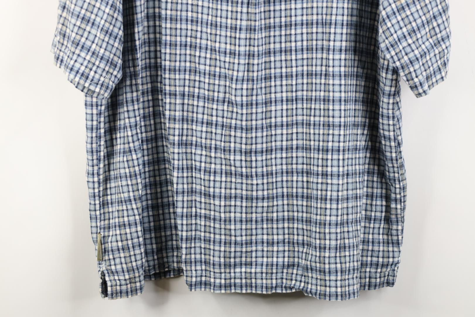 Vintage Vintage 90s Streetwear Looped Collar Button Shirt Plaid Size US L / EU 52-54 / 3 - 13 Thumbnail