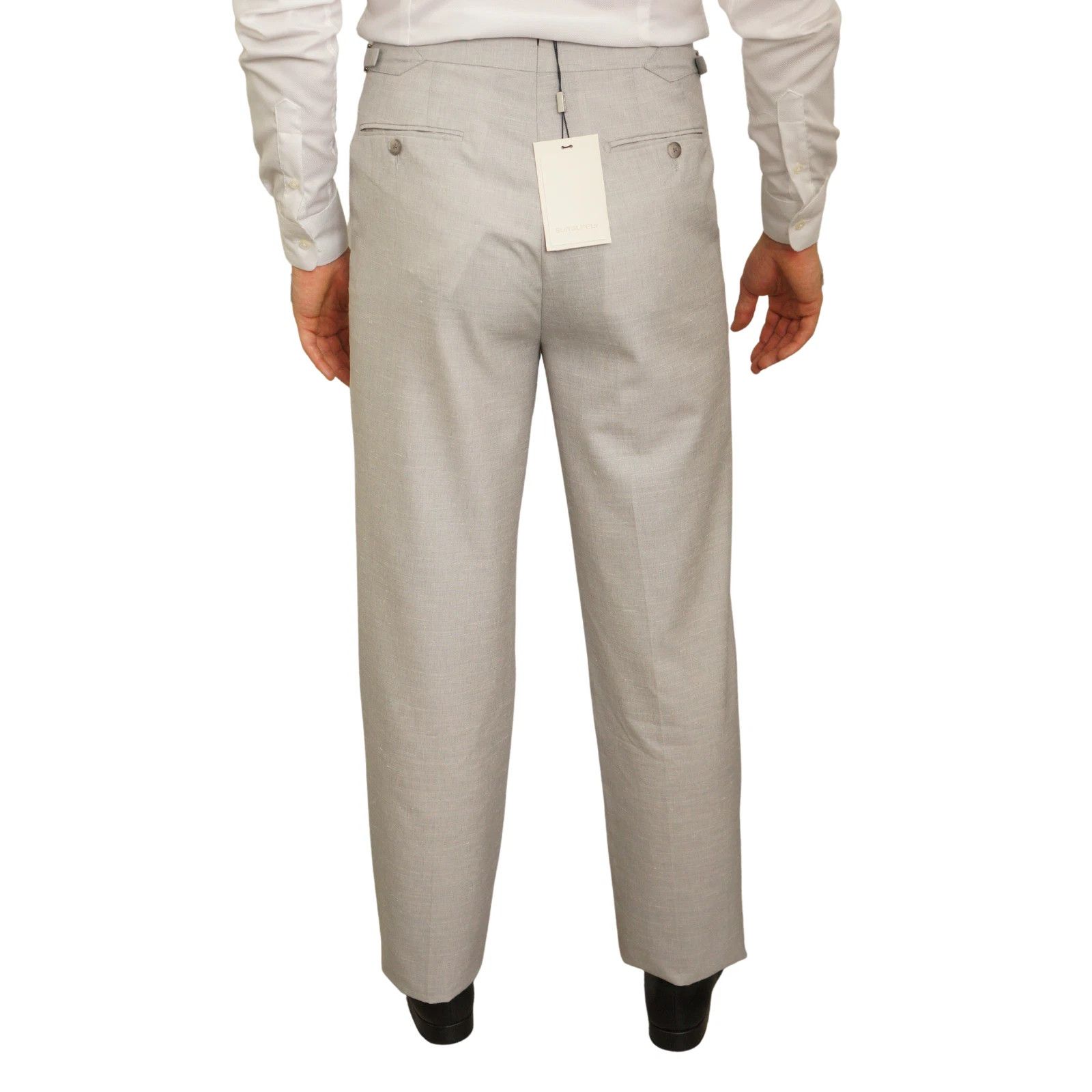 Suitsupply Men Suitsupply Suit Havana Jetted Mid Grey Wool & Linen US34 Size 34R - 8 Thumbnail