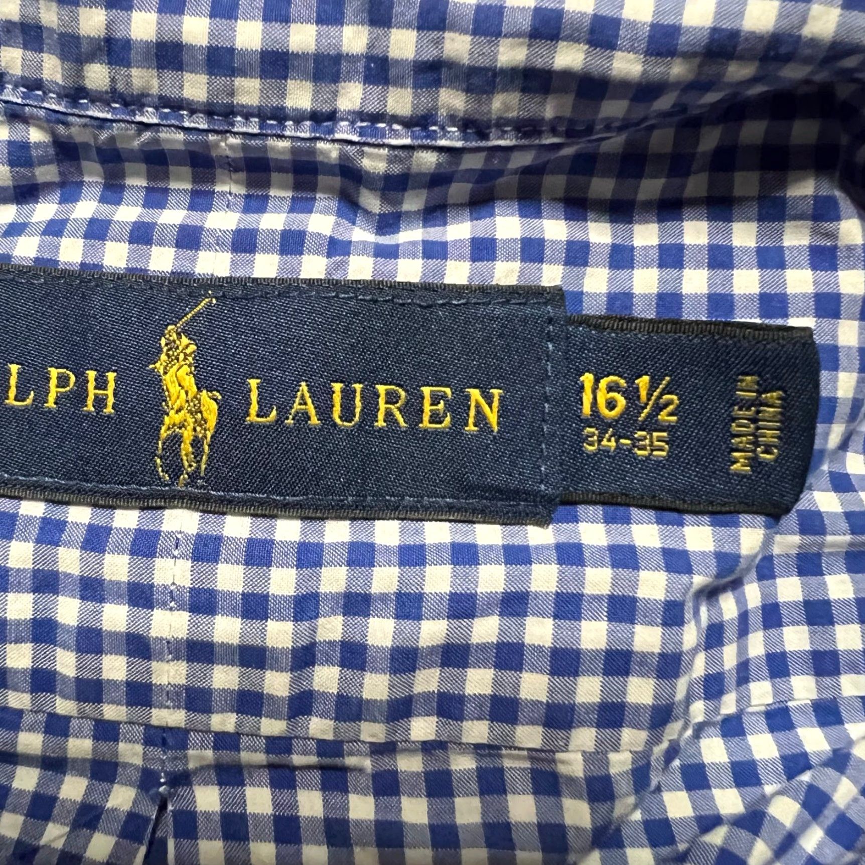 Polo Ralph Lauren Ralph Lauren Shirt Mens 16.5 Blue Check Plaid Long Sleeve Button Pony Shirt Mens Base Size US XL / EU 56 / 4 - 6 Thumbnail