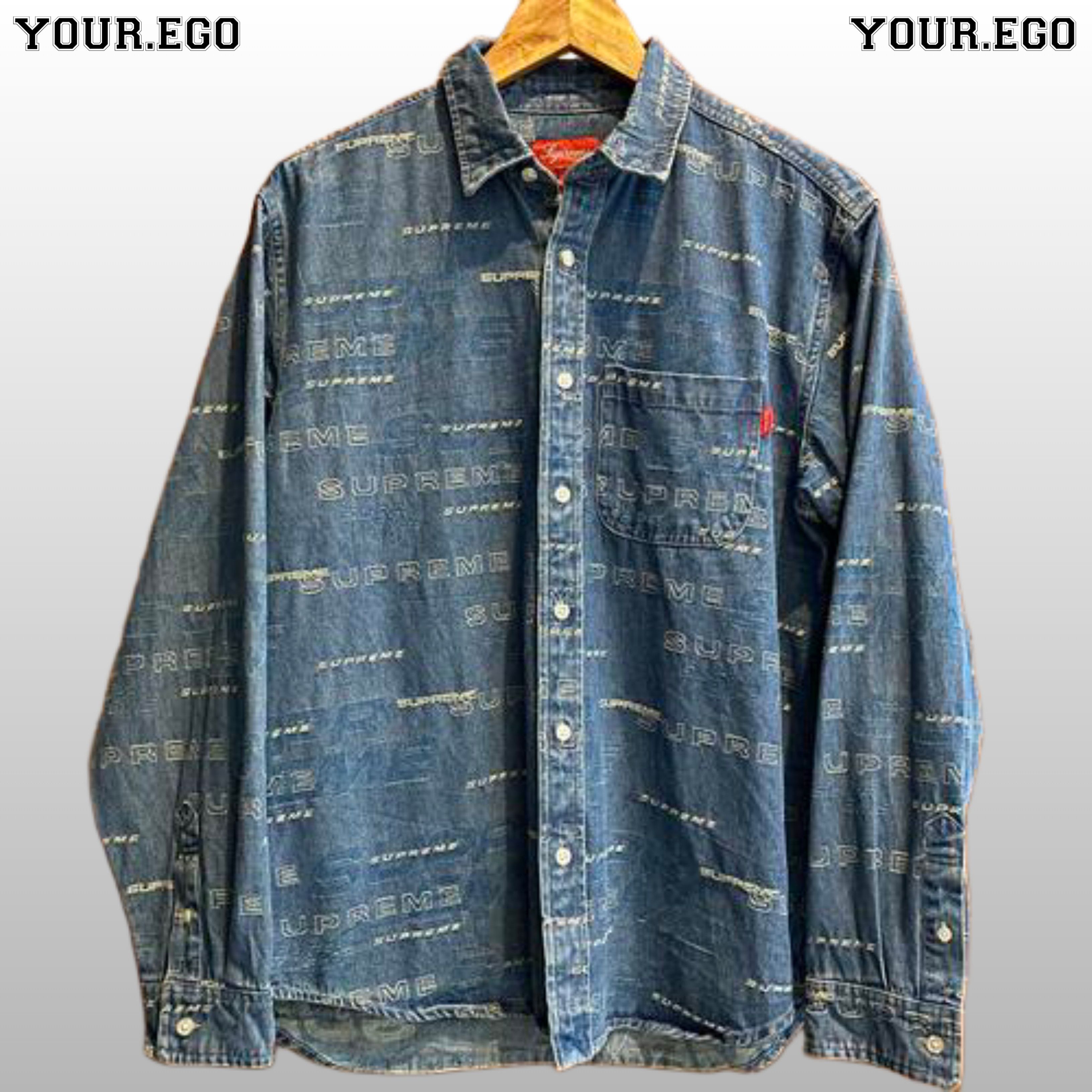 Supreme Supreme Dimensions Logo Denim Shirt FW19 | Grailed