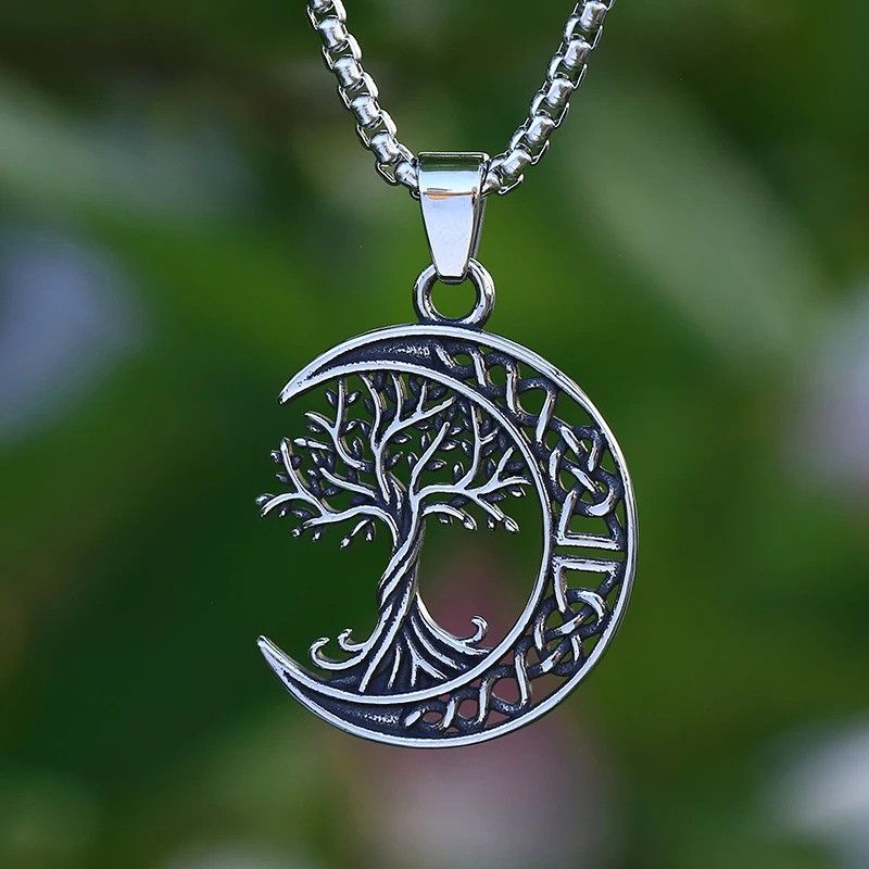 Jewelry Vintage Moon And Tree Necklace Size ONE SIZE - 3 Thumbnail