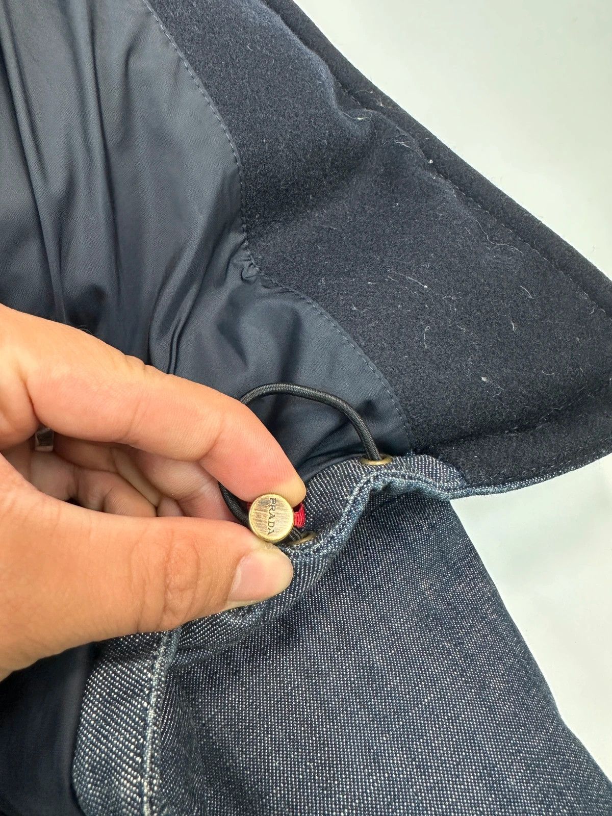 Prada Prada Sport FW04 Denim Blue Hybrid Down Puffer Hooded Jacket Size US L / EU 52-54 / 3 - 14 Thumbnail