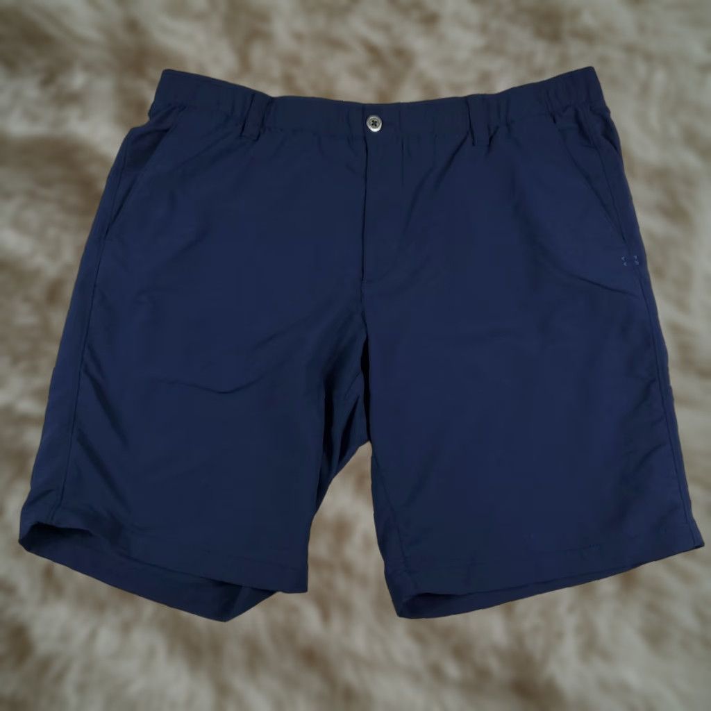 Under Armour Under Armour Shorts Mens 42 Blue Chino Flat Front Casual Workwear Pants Slim Regular Pocket Logo 42in Modern Preppy Mens Size US 42 / EU 58 - 1 Thumbnail