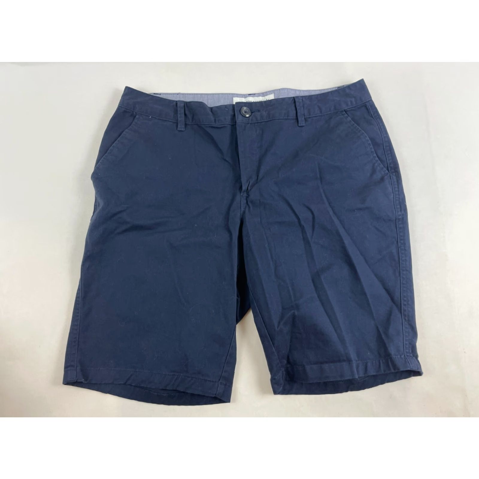 Essentials Amazon Essentials Shorts Men's 10 Navy Blue Mid Rise Flat Front Bermuda Charcoal? No, Blue. Size US 33 - 2 Thumbnail
