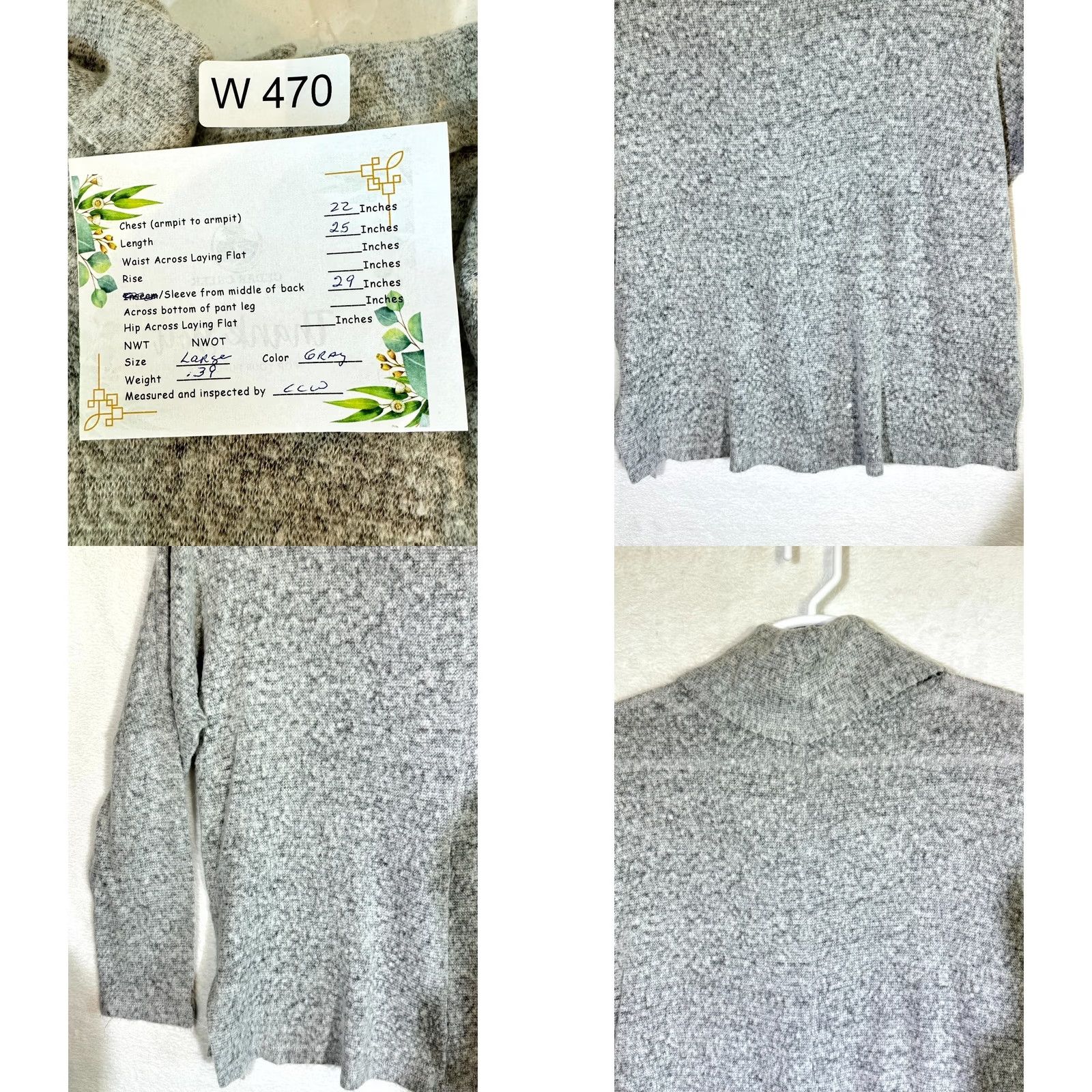 Bar III Women's Gray Textured Cowl Neck Sweater Size L Bar III Size L / US 10 / IT 46 - 8 Thumbnail