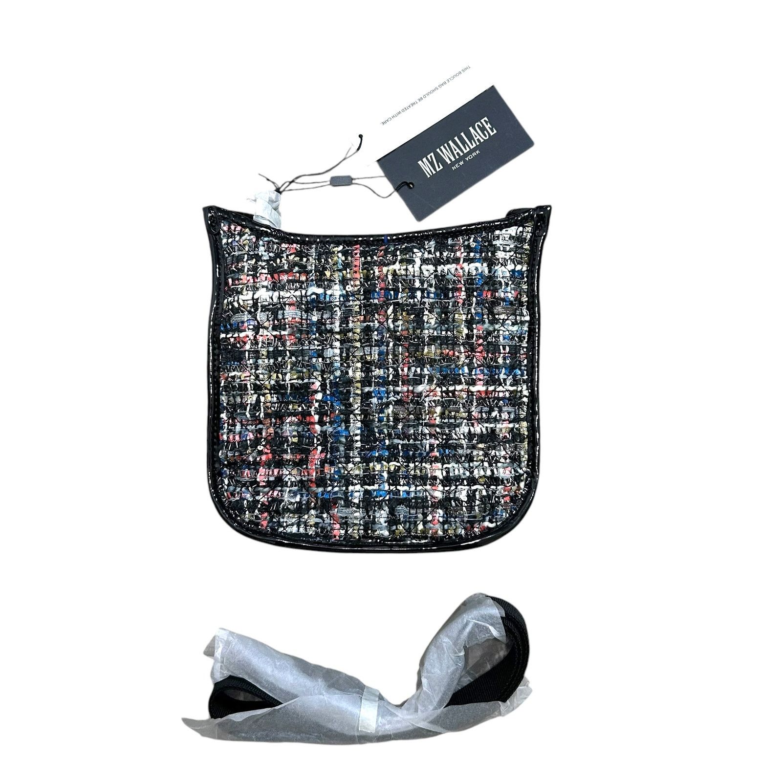 Mz Wallace Boucle Box Crossbody Bag NWT Midnight Sparkle in Black, Women's