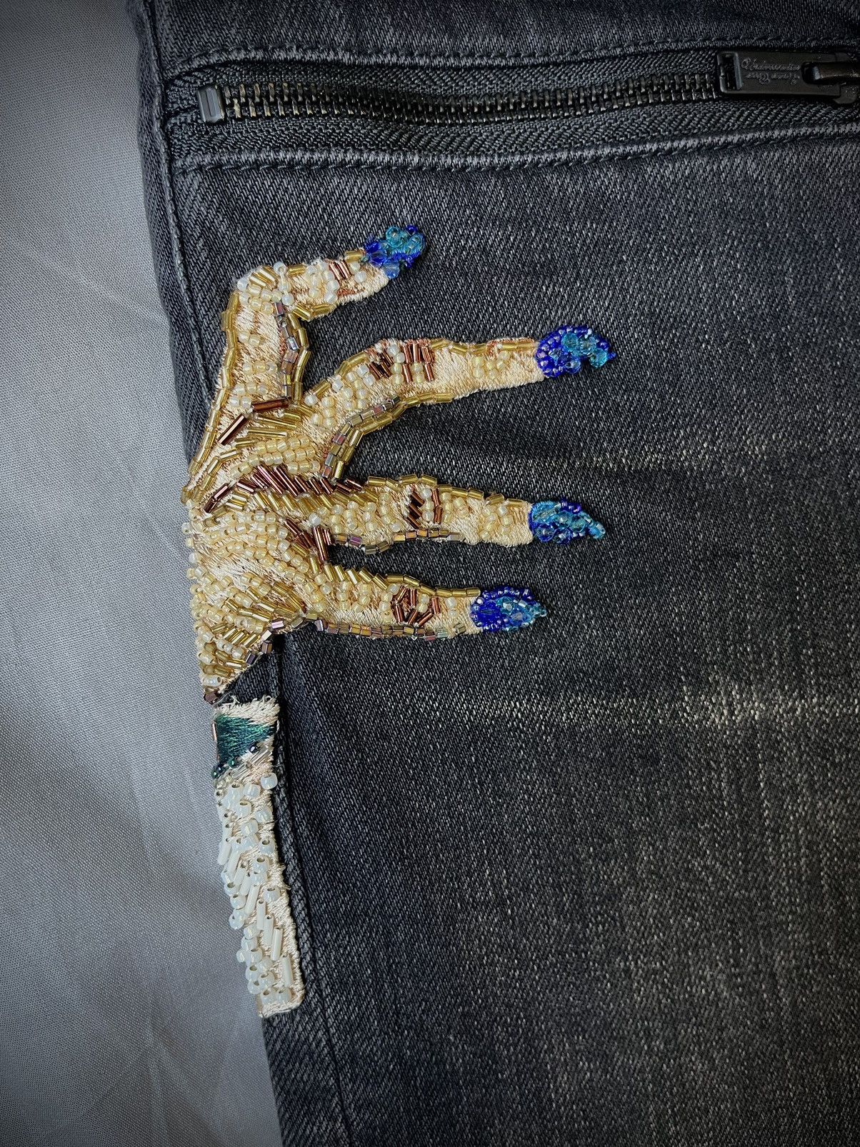 Undercover Undercover A/W23 Embellished D-Hand Denim Pants Size US 29 - 2 Thumbnail