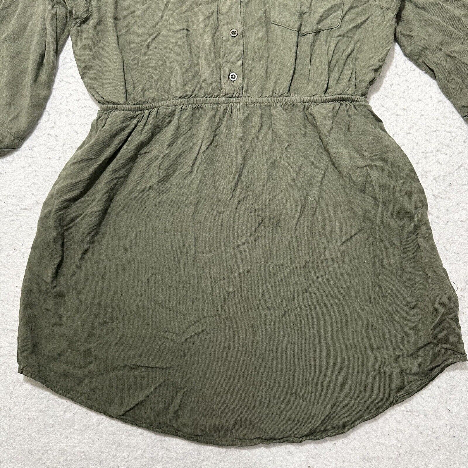 Forever 21 Forever 21 Medium Button Up Fit & Flare Dress Olive Green Size M / US 6-8 / IT 42-44 - 8 Thumbnail