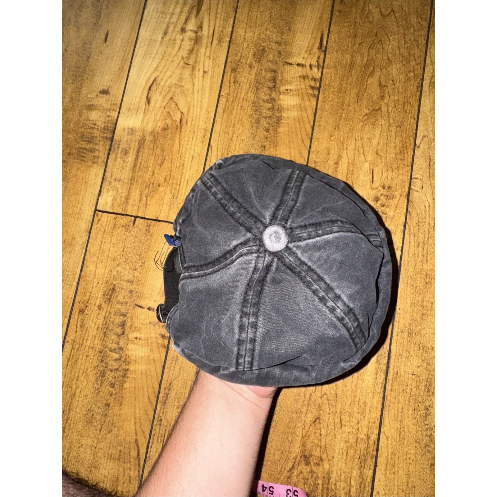 Vintage Raw Faery Skull Cap Black Denim Strapback Streetwear Hat Size ONE SIZE - 5 Thumbnail